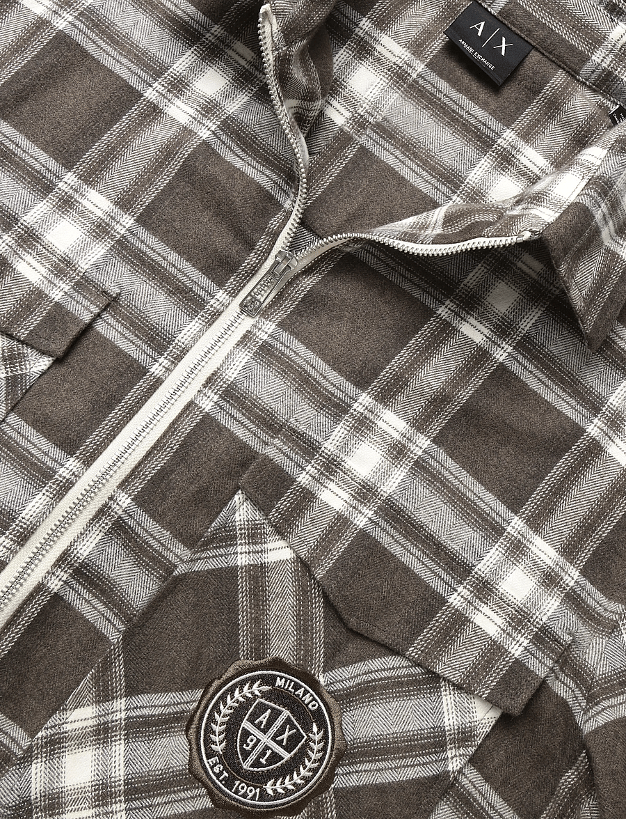 Armani Exchange - SHIRT - rutiga skjortor - licorice check ao8 - 2