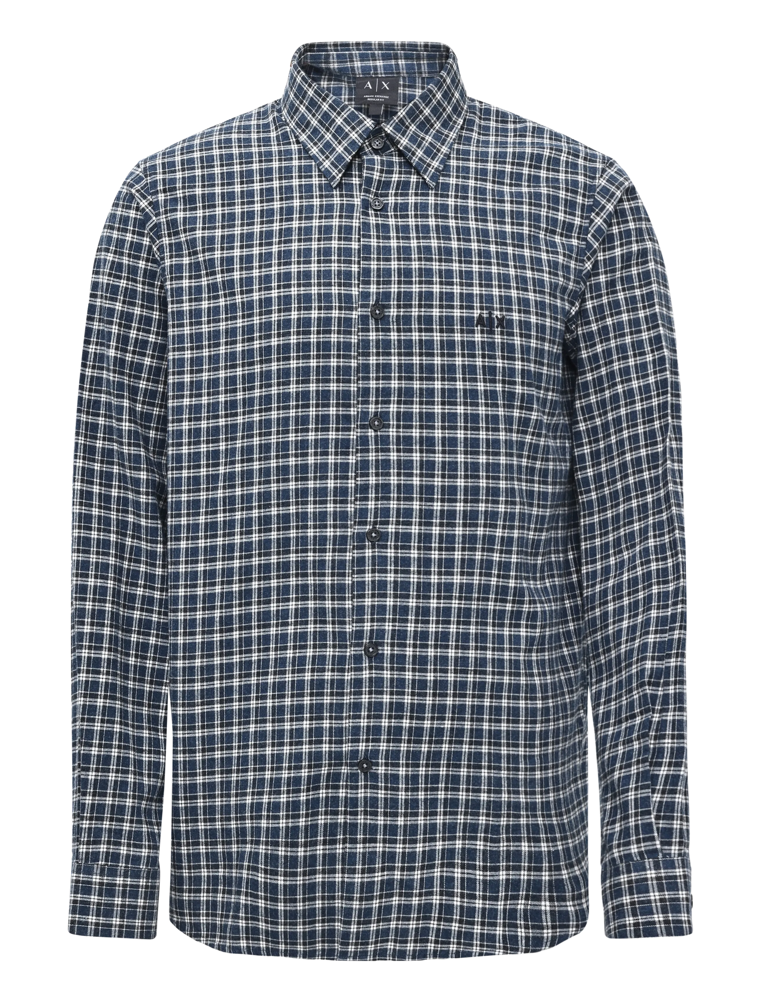 Armani Exchange SHIRT - Kleidung - BLUE MELANGE CHECK / navy