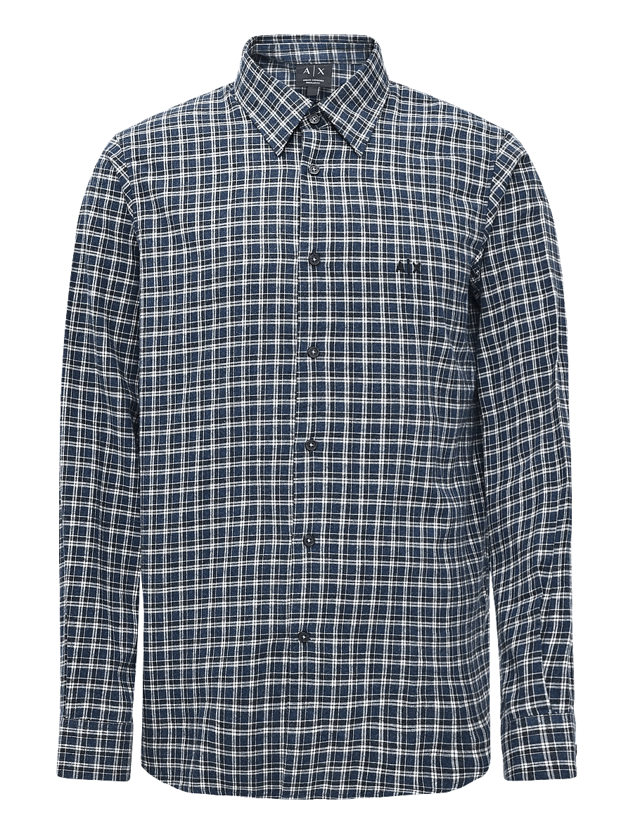Armani Exchange - SHIRT - flanell-hemden - blue melange check - 0