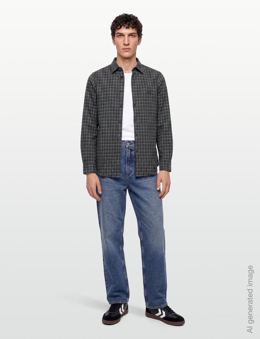 Armani Exchange - SHIRT - flannel-skjorter - grey check - 0