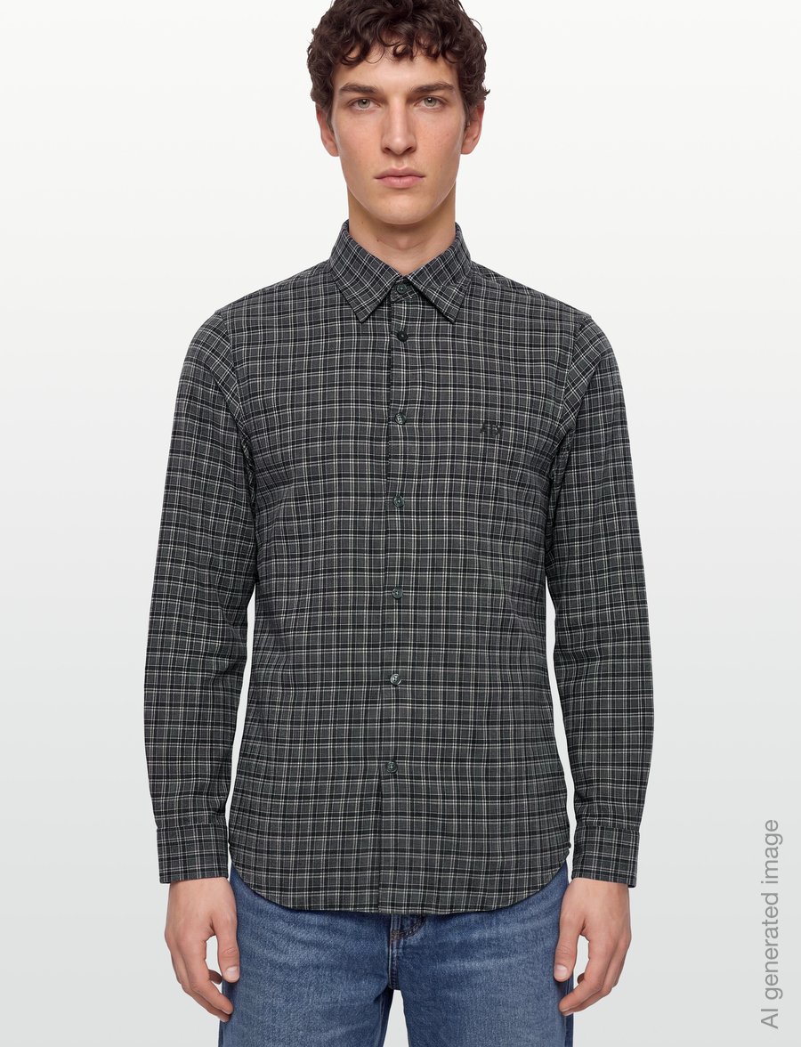Armani Exchange - SHIRT - flannel-skjorter - grey check - 3