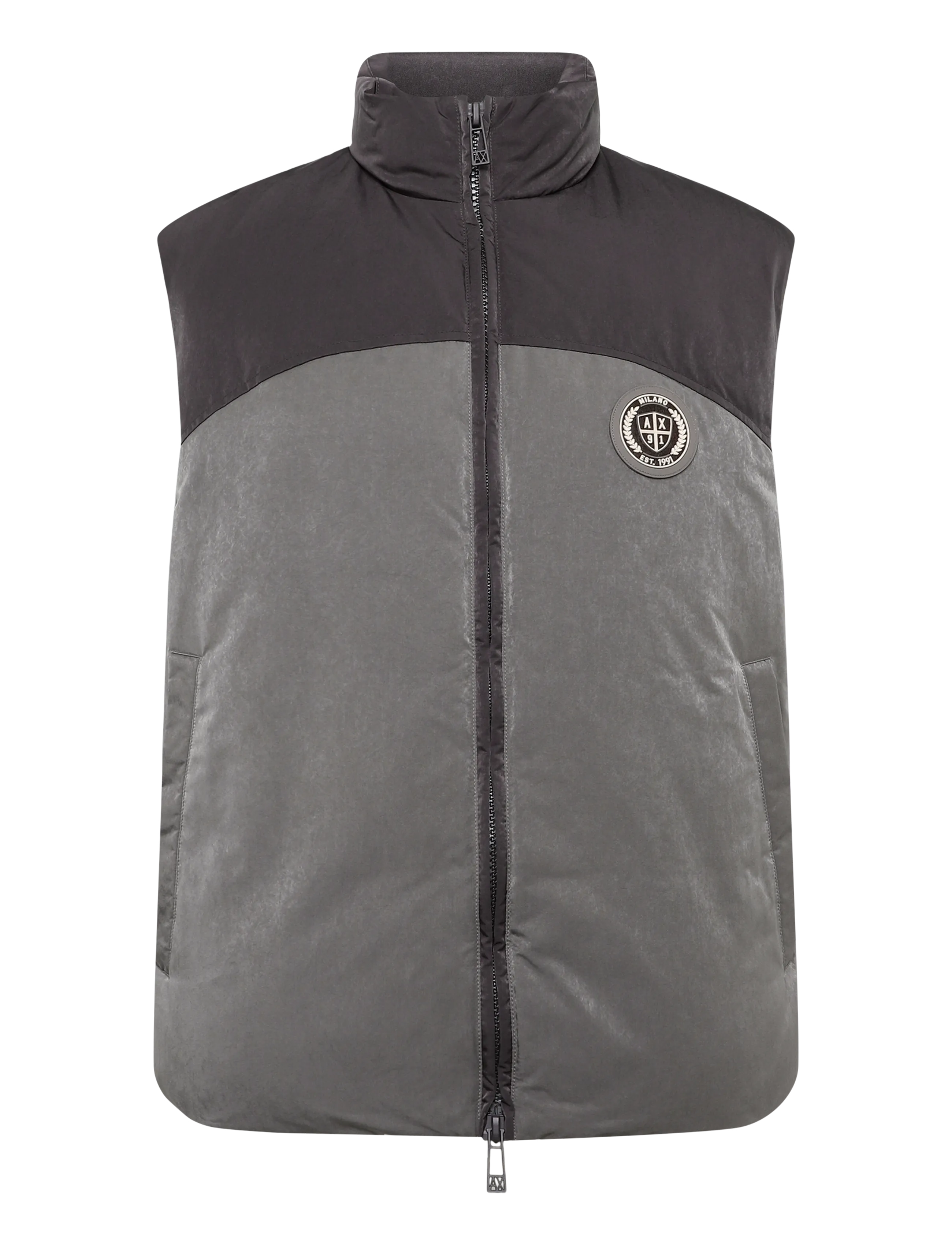 Armani Exchange SLEEVELESS TOP - Vests - LICORICE/FALCON / grey