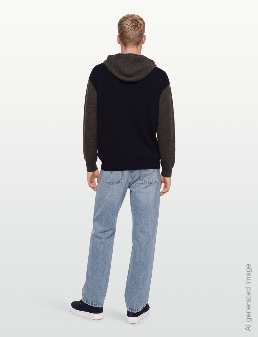 Armani Exchange - PULLOVER - kapuzenpullover - deep navy/falcon - 4
