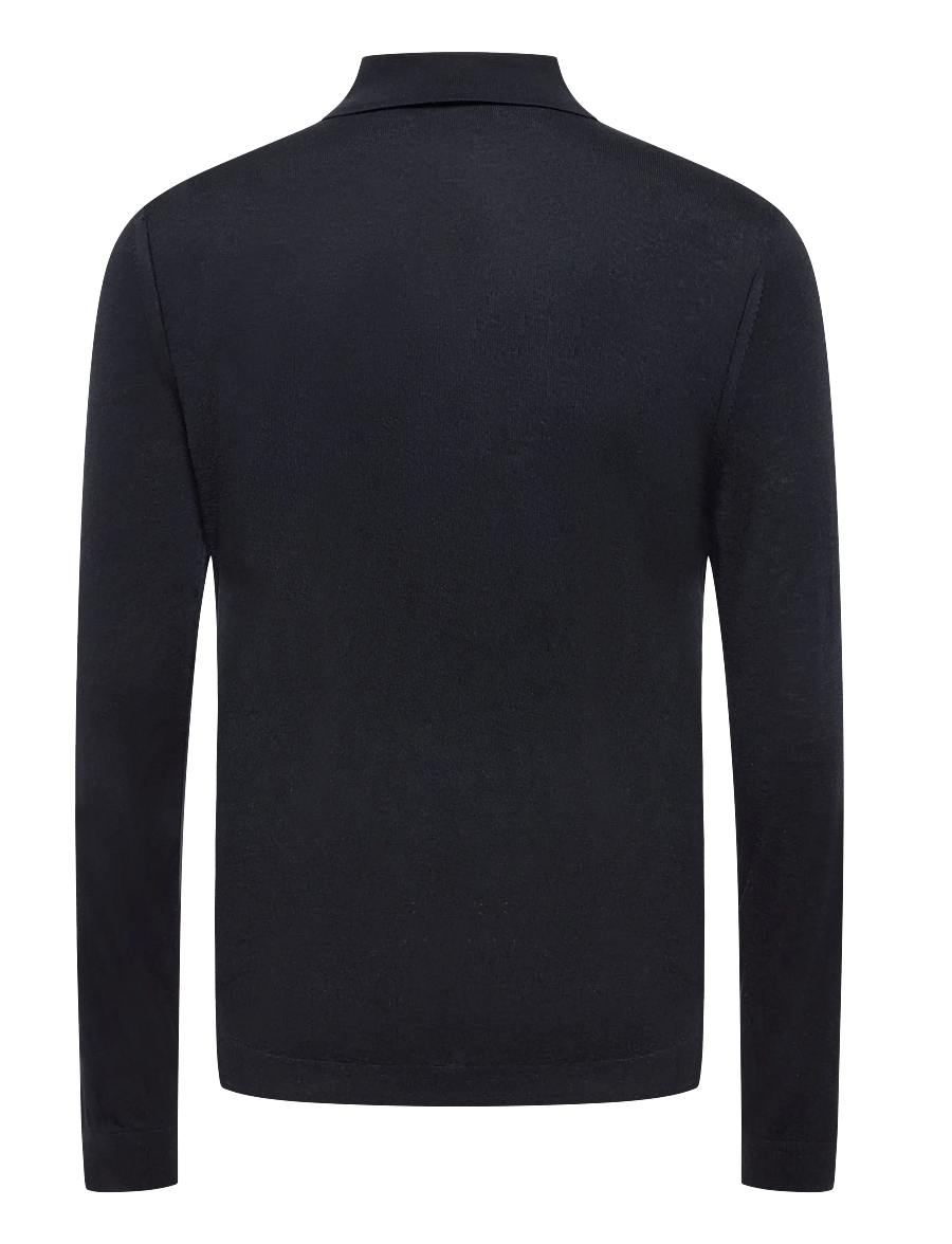Armani Exchange - KNIT POLO - pikkade varrukatega kootud polod - deep navy - 1