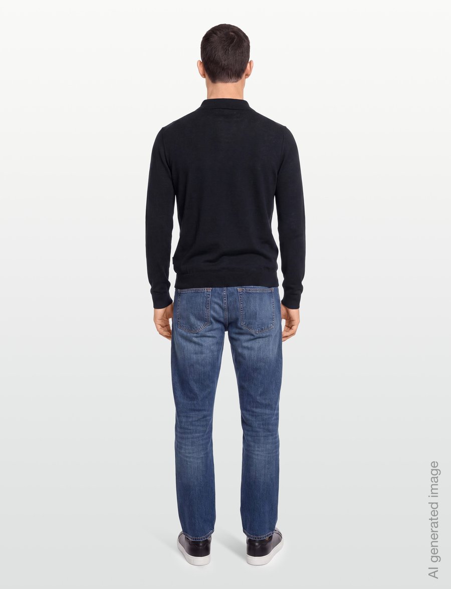 Armani Exchange - KNIT POLO - pitkähihaiset neulepoolot - deep navy - 4
