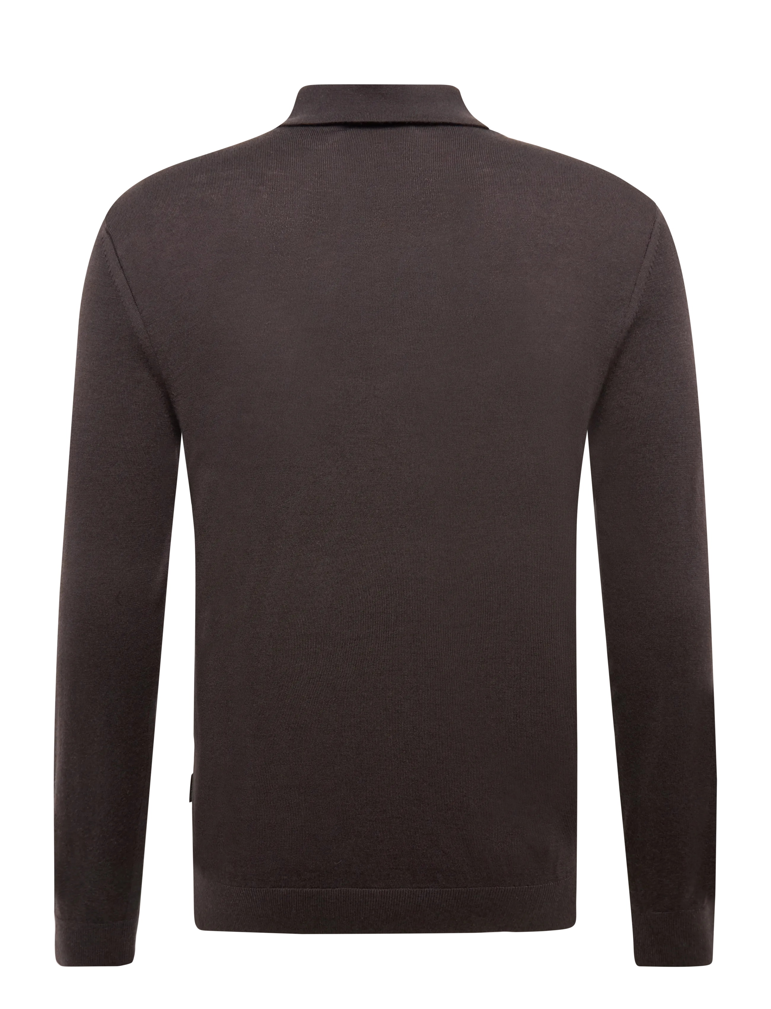 Armani Exchange - KNIT POLO - långärmade stickade pikétröjor - licorice - 1