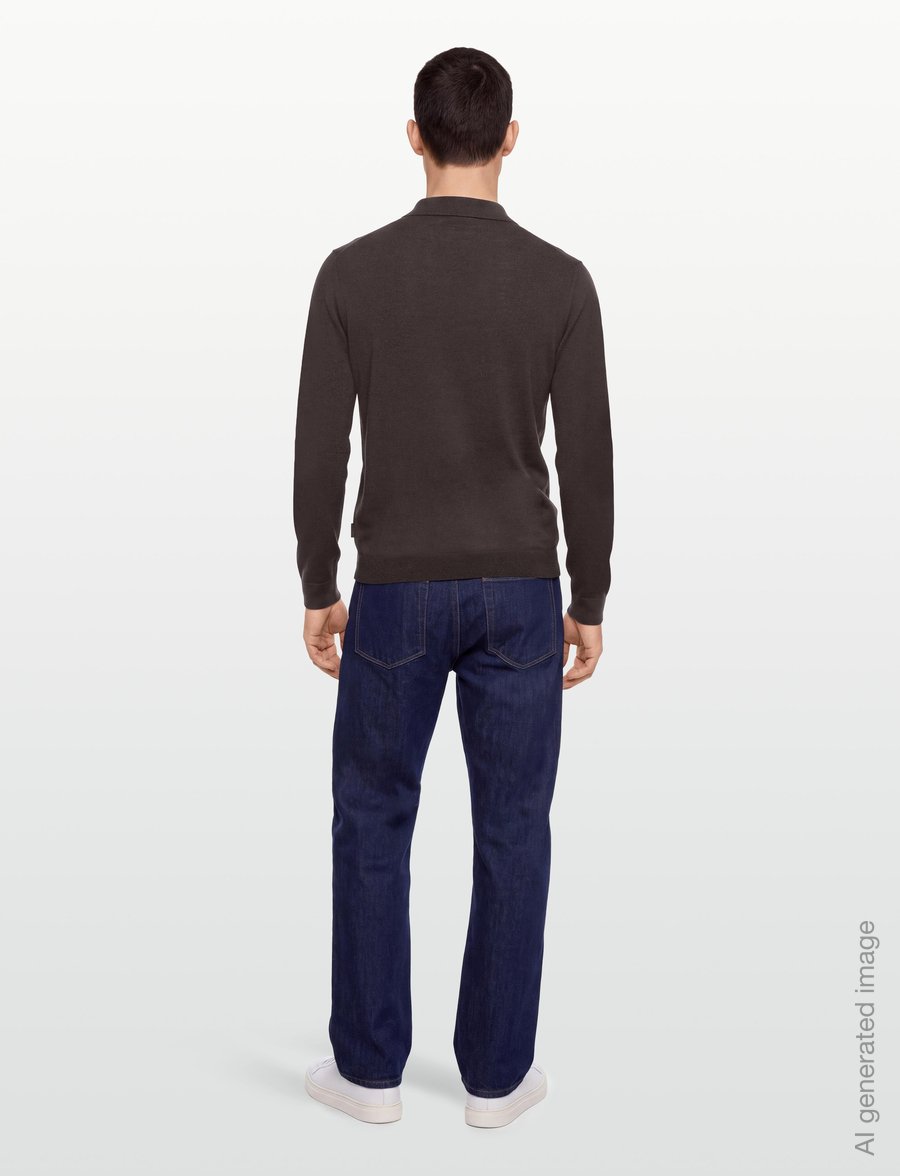 Armani Exchange - KNIT POLO - long-sleeved knitted polos - licorice - 4