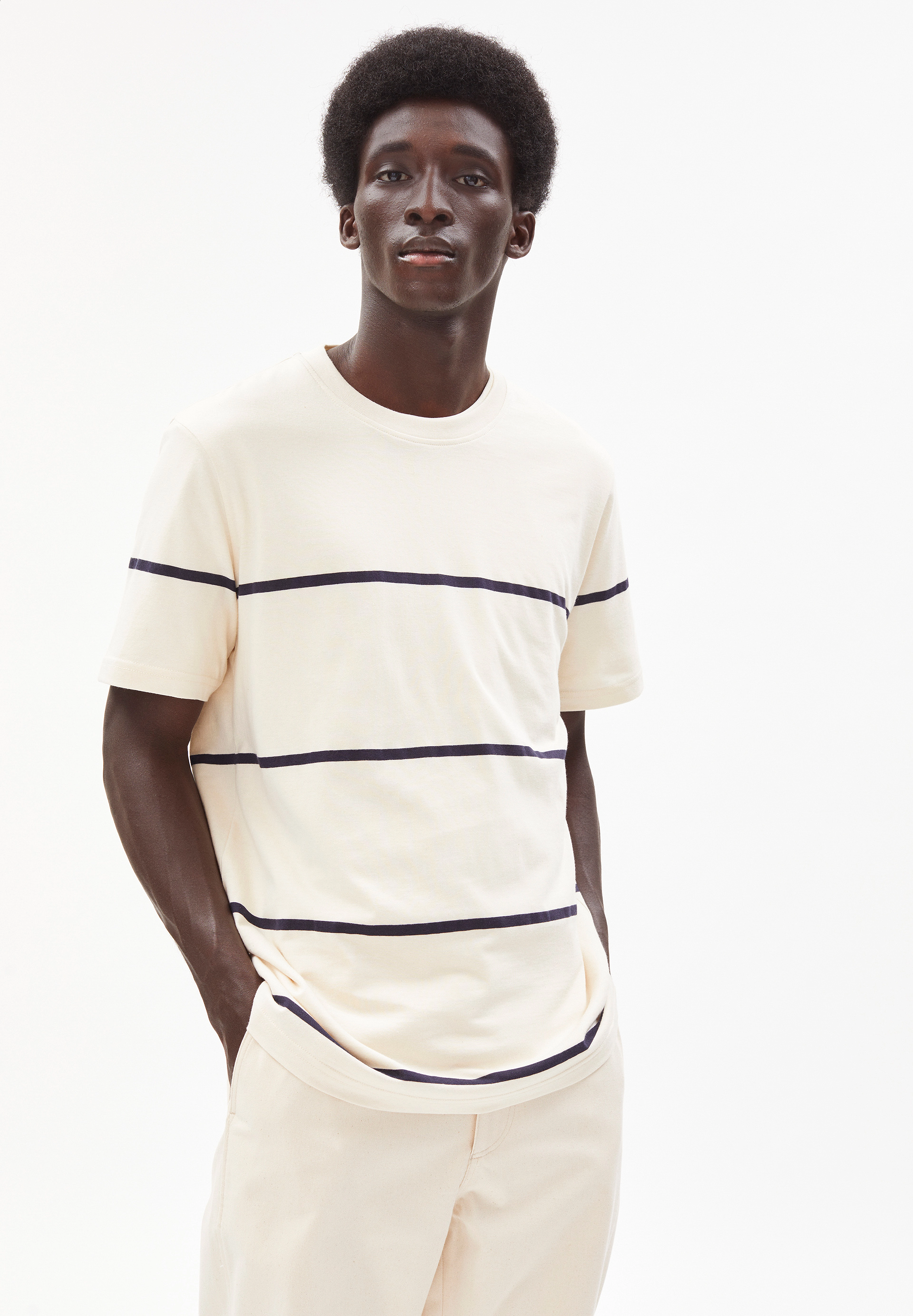 ARMEDANGELS - AADO STRIPES - undyed-night sky - 2