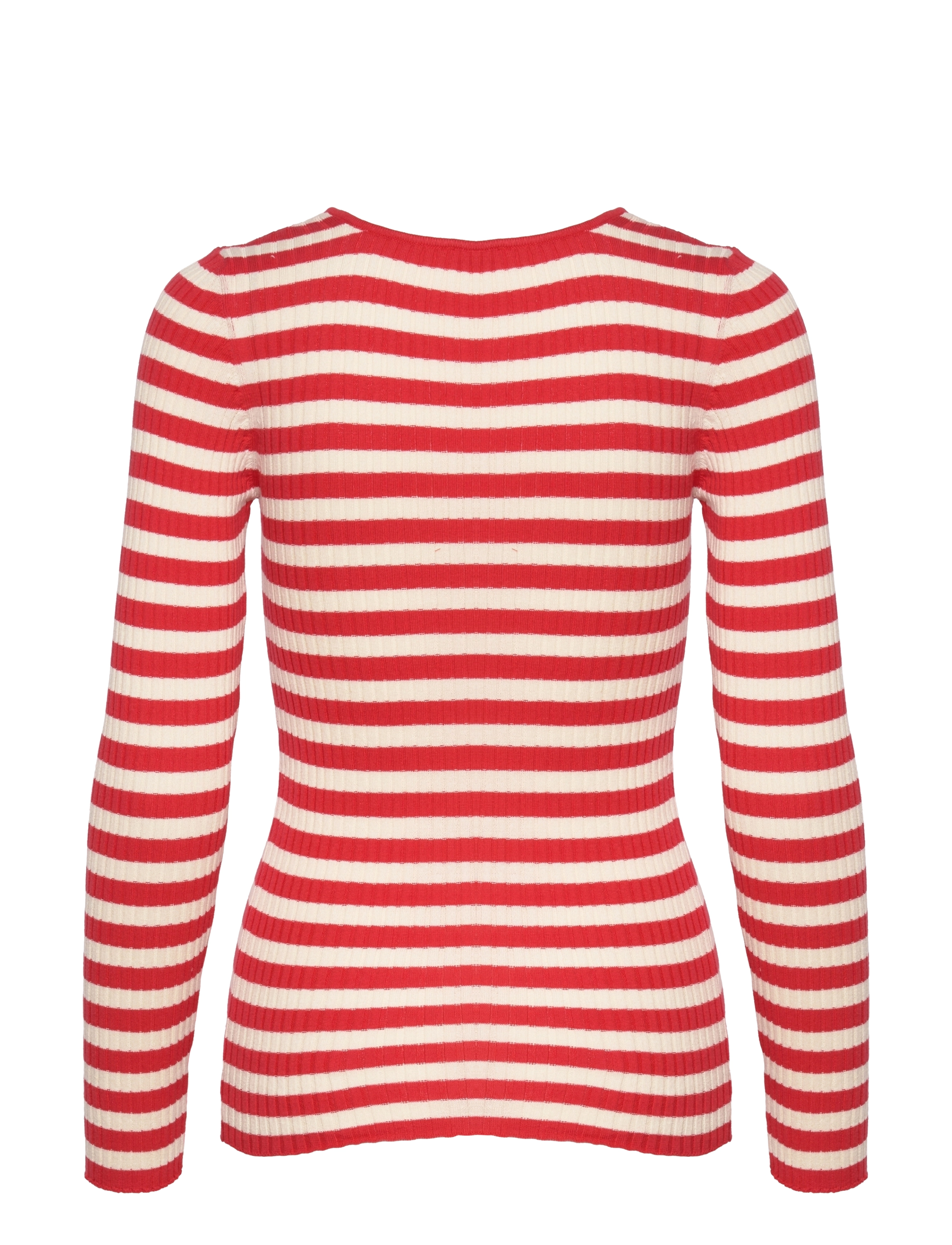 ARMEDANGELS - ALAANI CREWNECK STRIPED - dark poppy-oatmilk - 1