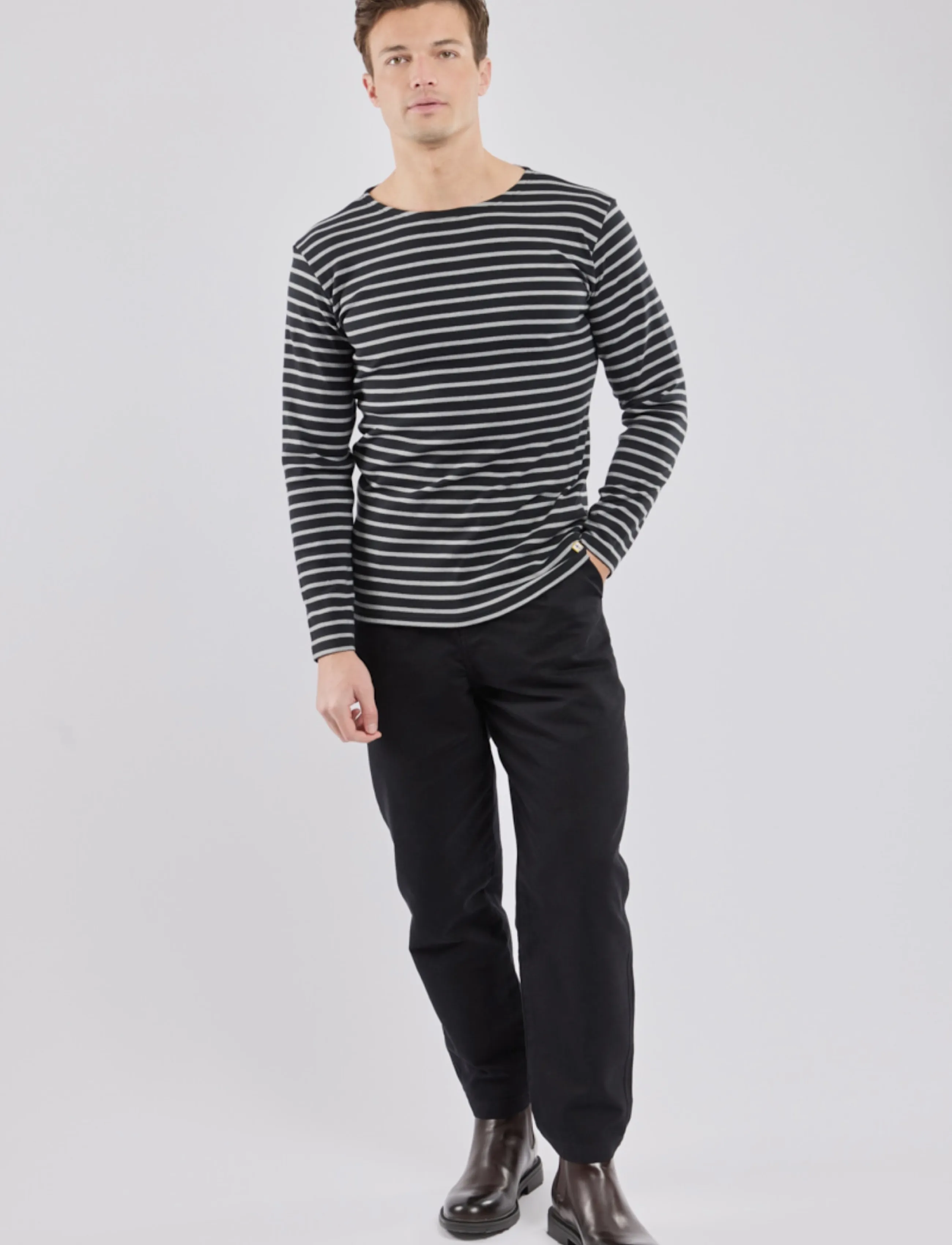 Armor Lux - Striped Breton Shirt Héritage - pikkade varrukatega t-särgid - black/grey - 3