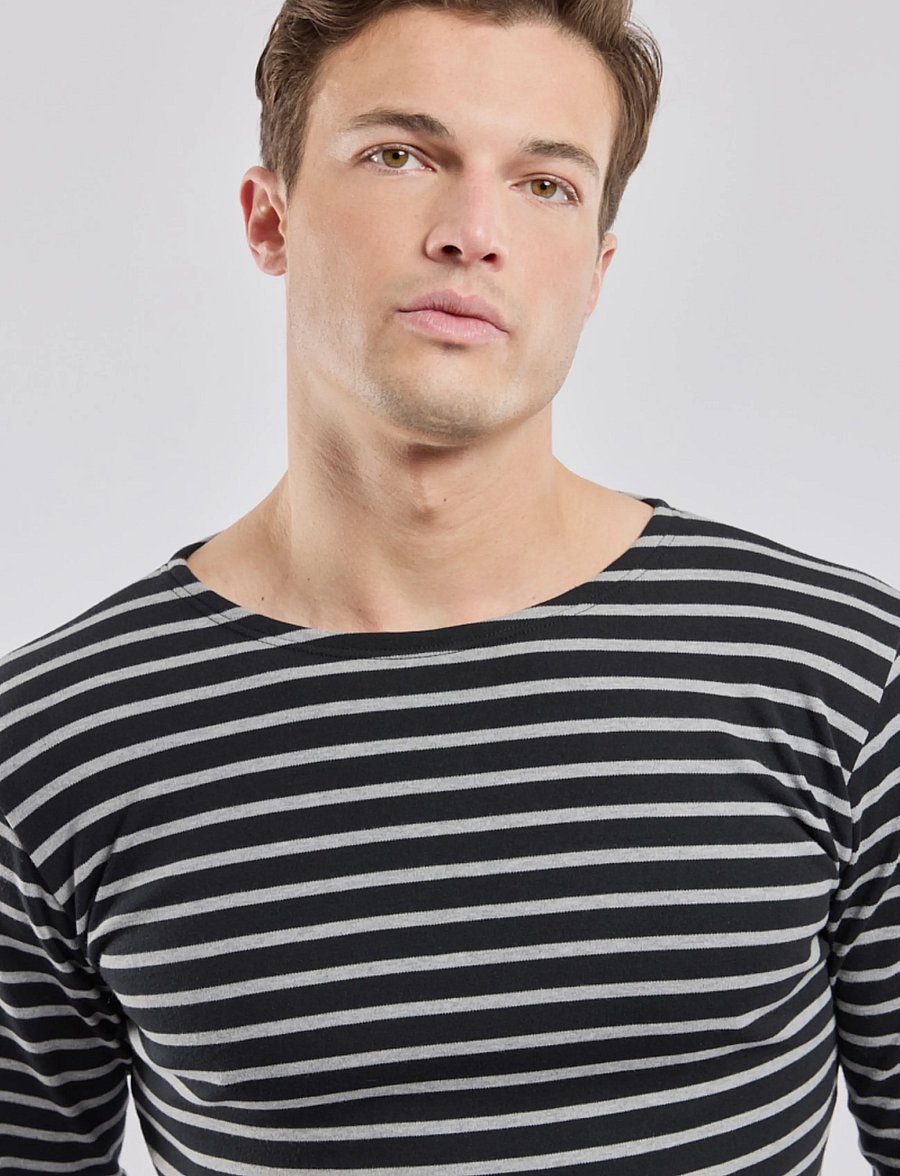 Armor Lux - Striped Breton Shirt Héritage - pikkade varrukatega t-särgid - black/grey - 4