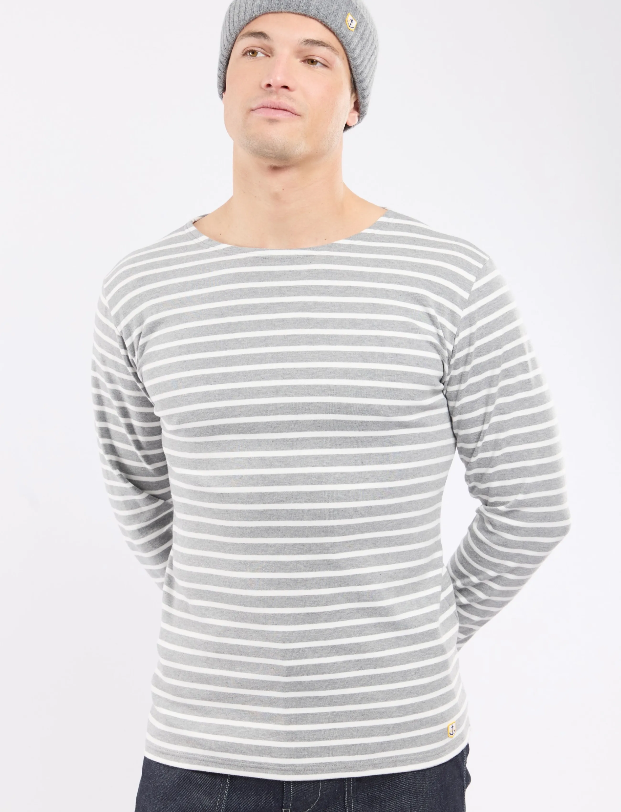 Armor Lux Striped Breton Shirt Héritage - Nach Stil kaufen - GREY / MILK / grey