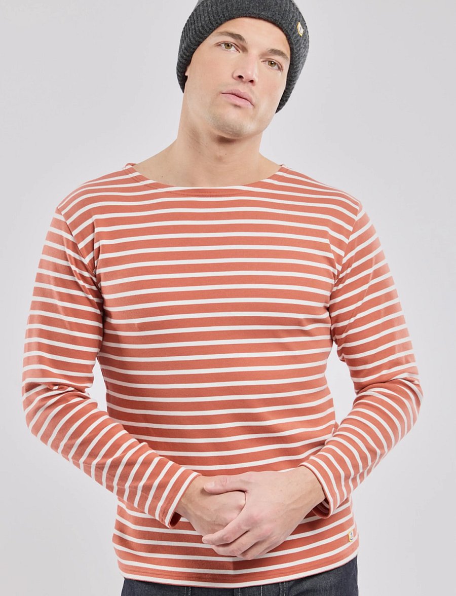 Armor Lux - Striped Breton Shirt Héritage - langärmelig - stone brest/milk - 0