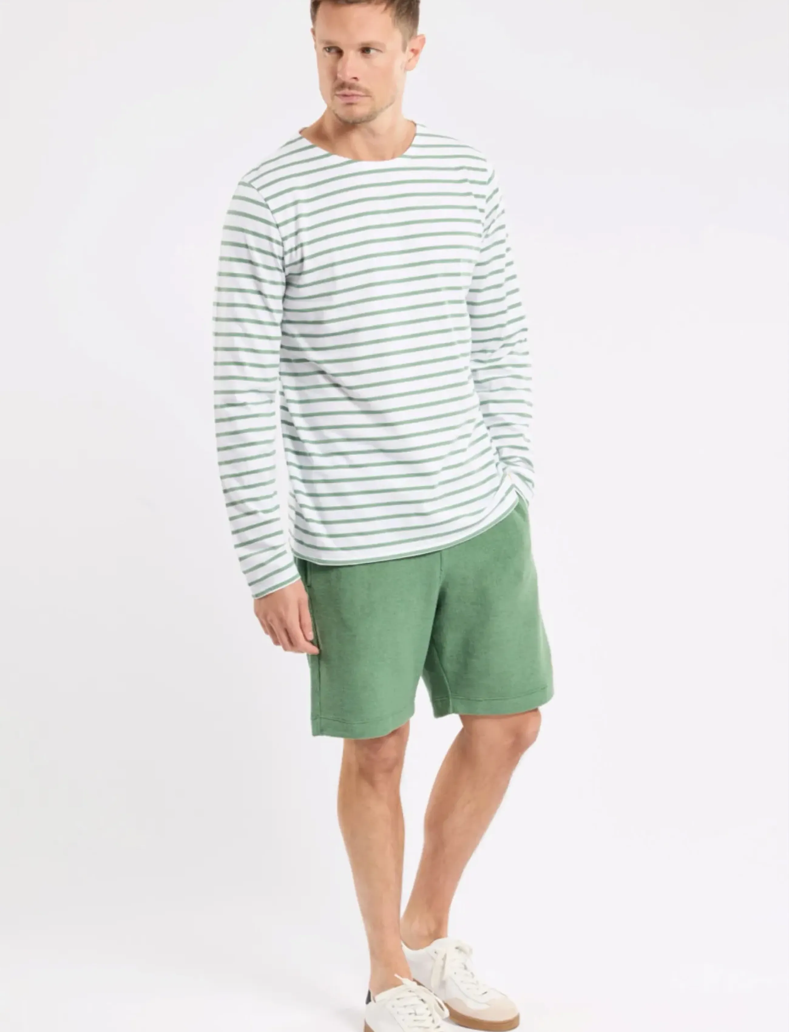 Armor Lux - Heritage Plozévet Men's Striped Shirt - langärmelig - white/ivy - 3