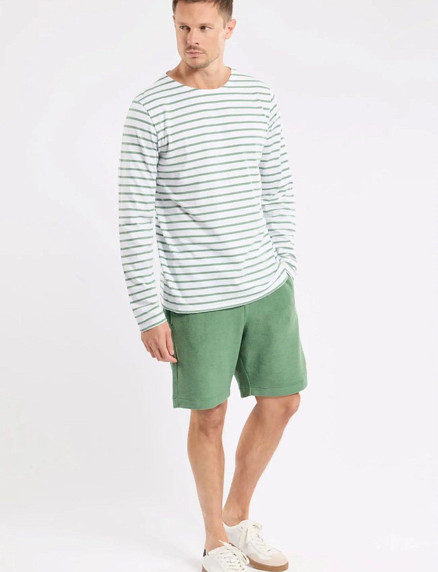 Armor Lux - Heritage Plozévet Men's Striped Shirt - langärmelig - white/ivy - 3