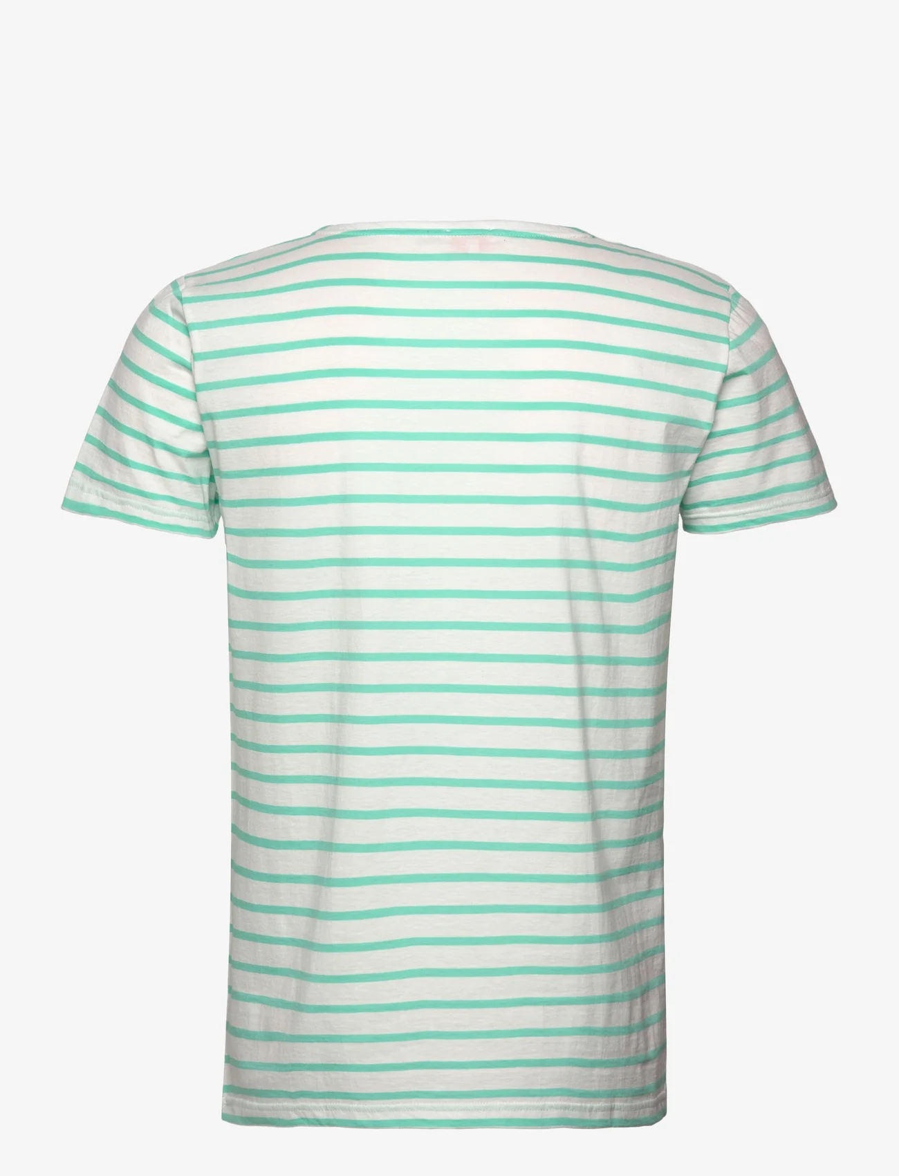 Armor Lux - Breton Striped Shirt Héritage - short-sleeved t-shirts - milk/mint green - 1