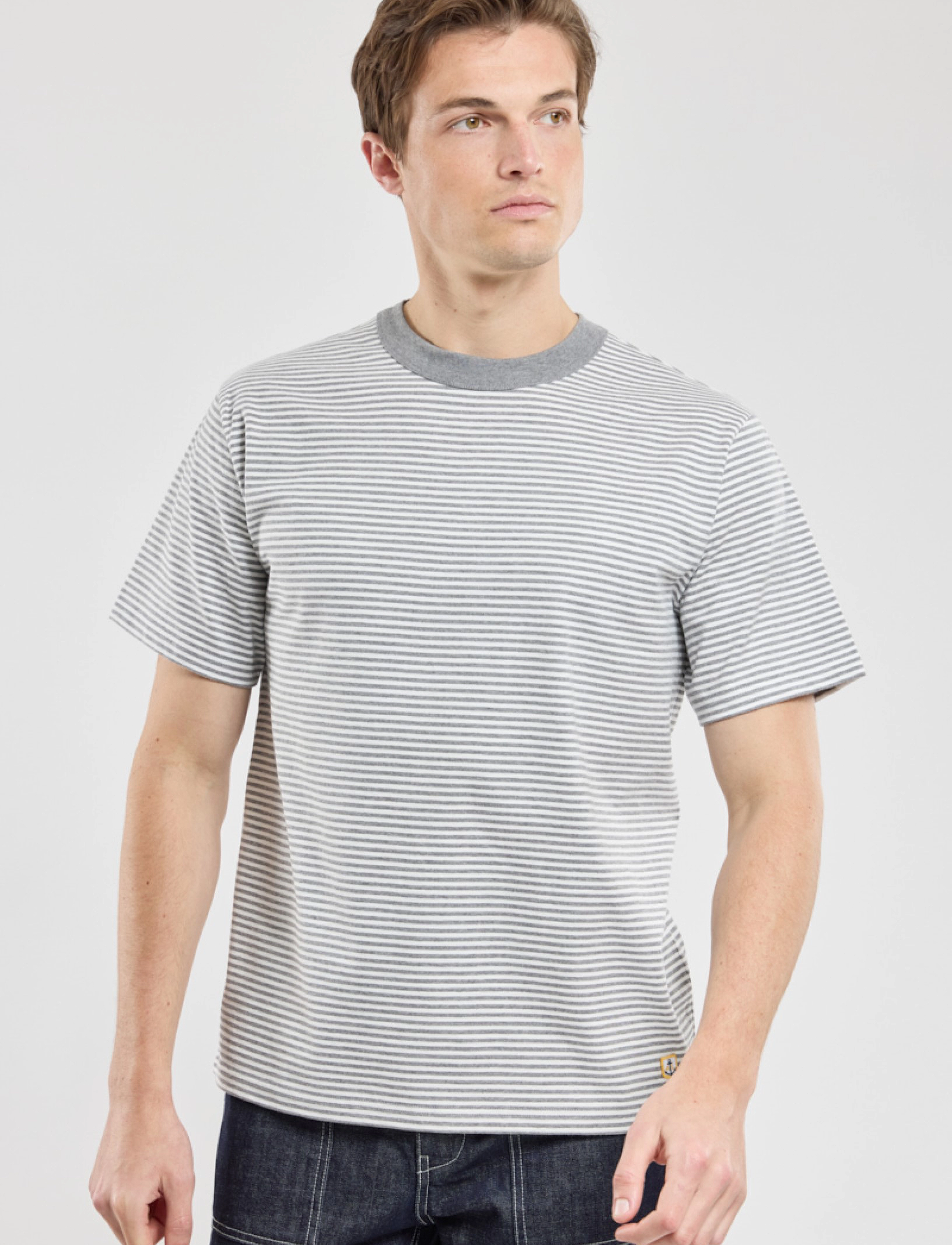 Armor Lux - Striped T-shirt Héritage - misty grey/milk - 3