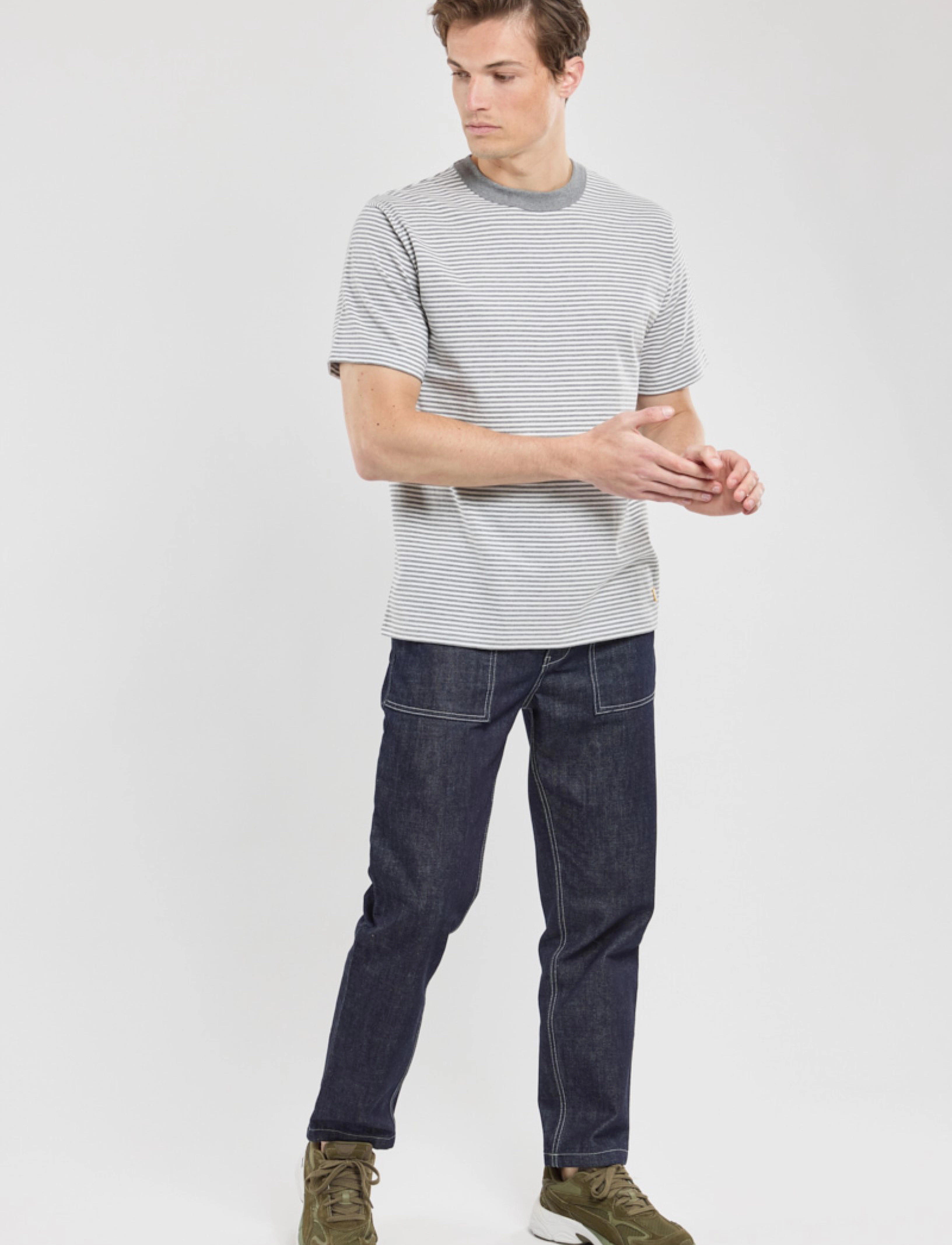 Armor Lux - Striped T-shirt Héritage - misty grey/milk - 5