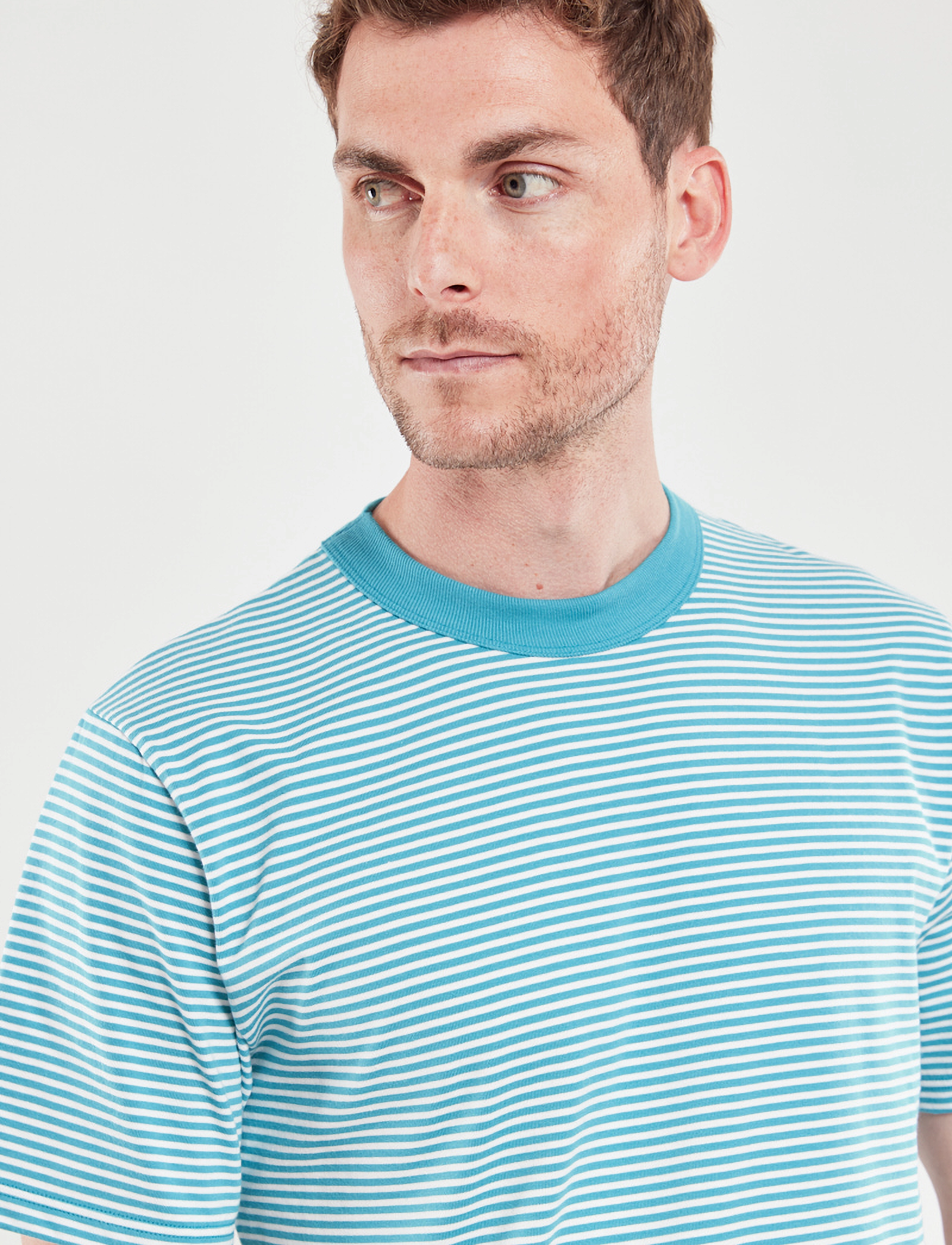 Armor Lux - Striped T-shirt Héritage - pagoda/milk - 4