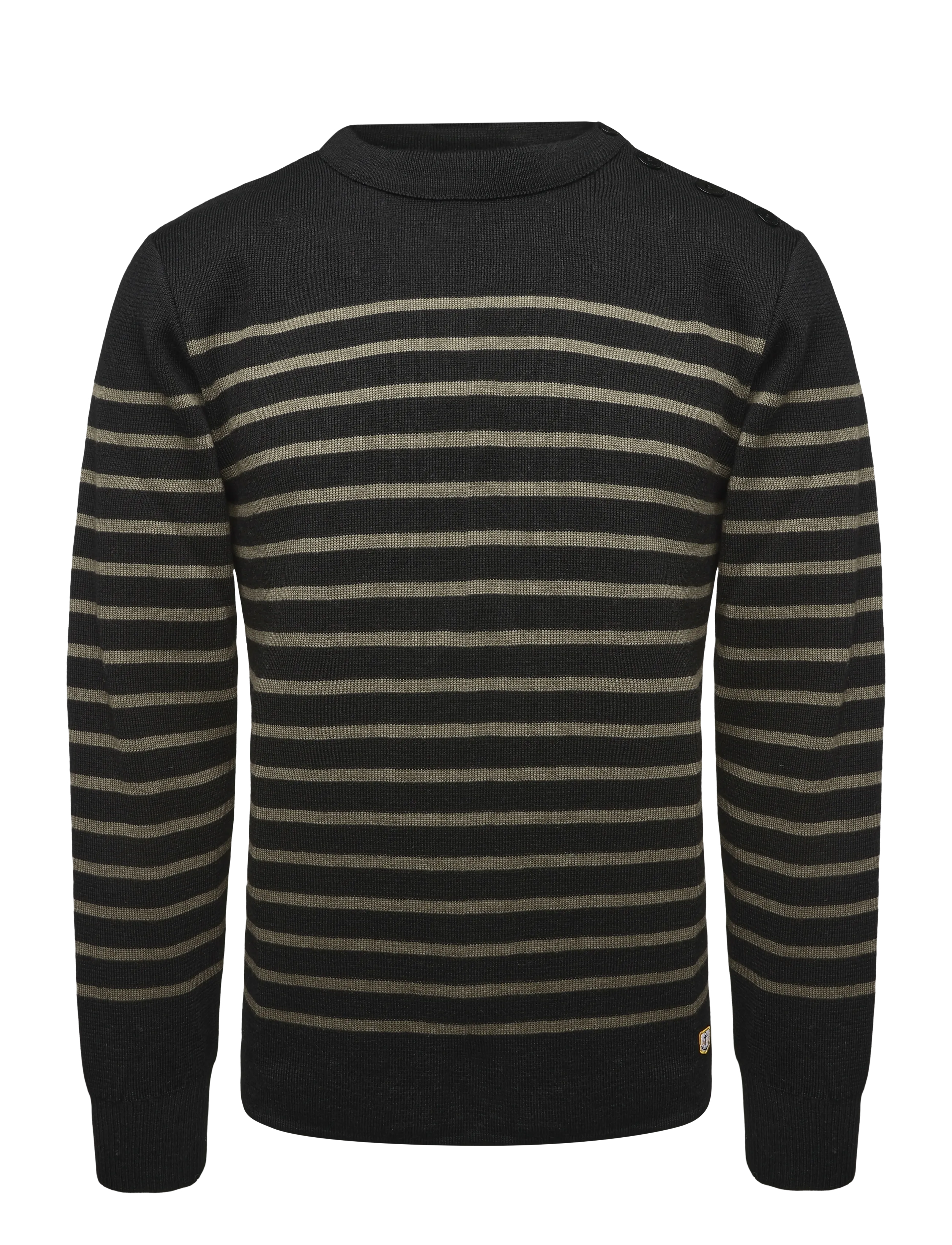 Armor Lux Mariner Sweater "Molène" - Strik - BLACK/OLIVE / black