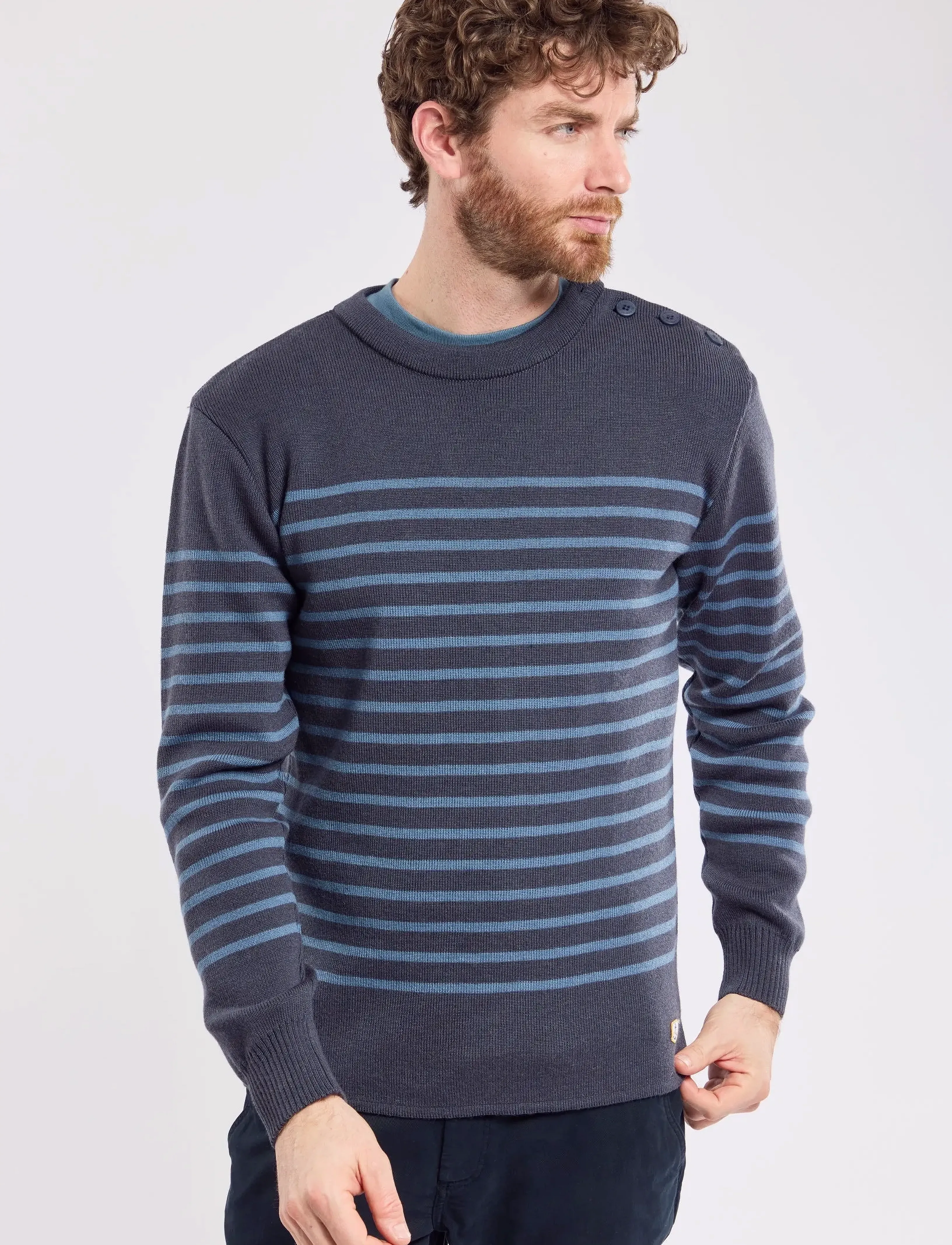 Armor Lux Mariner Sweater "Molène" - Preppy - TORNADE/BLUEFIN / grey