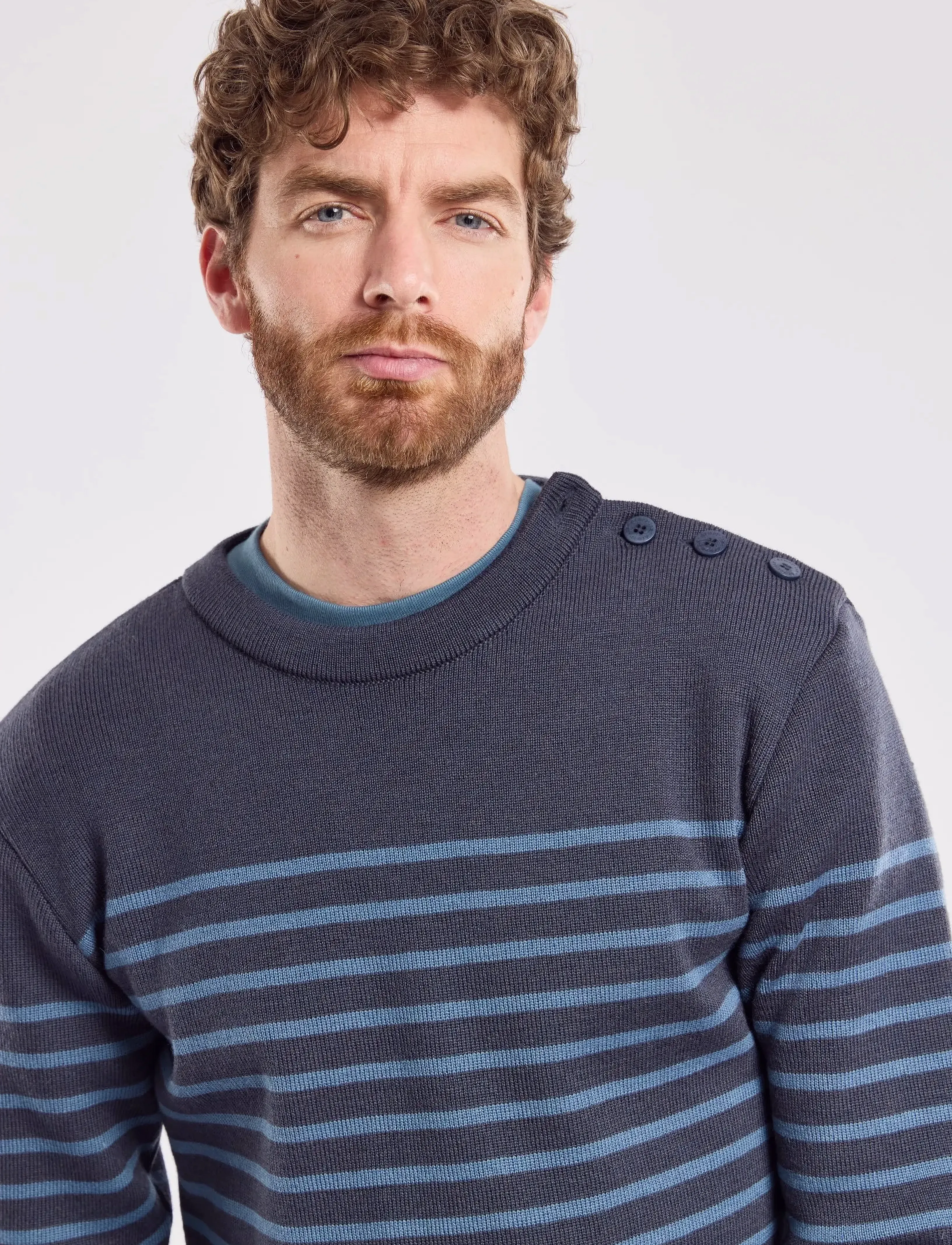 Armor Lux - Mariner Sweater "Molène" - kringlótt hálsmál  - tornade/bluefin - 3