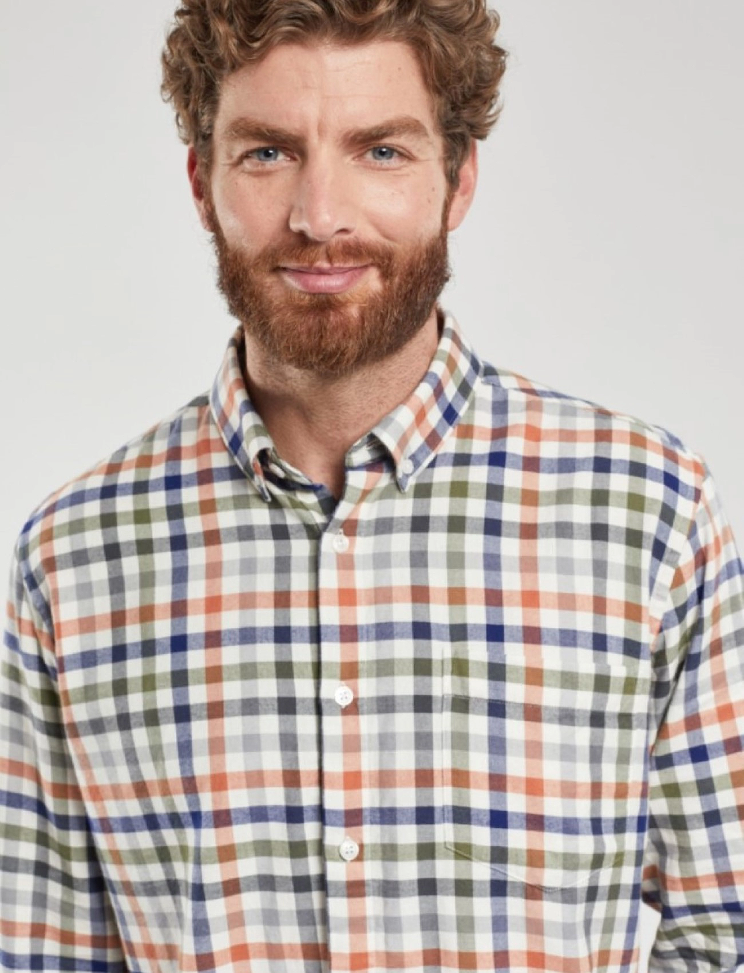 Armor Lux - Check Shirt Héritage - vichy oliva/tandoori h23 - 4