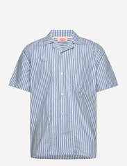 Striped short-sleeved shirt - STRIPED BLUE
