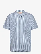 Striped short-sleeved shirt - STRIPED BLUE