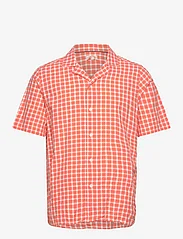 Armor Lux - Checked short-sleeved shirt - rutede skjorter - carreaux coral - 0
