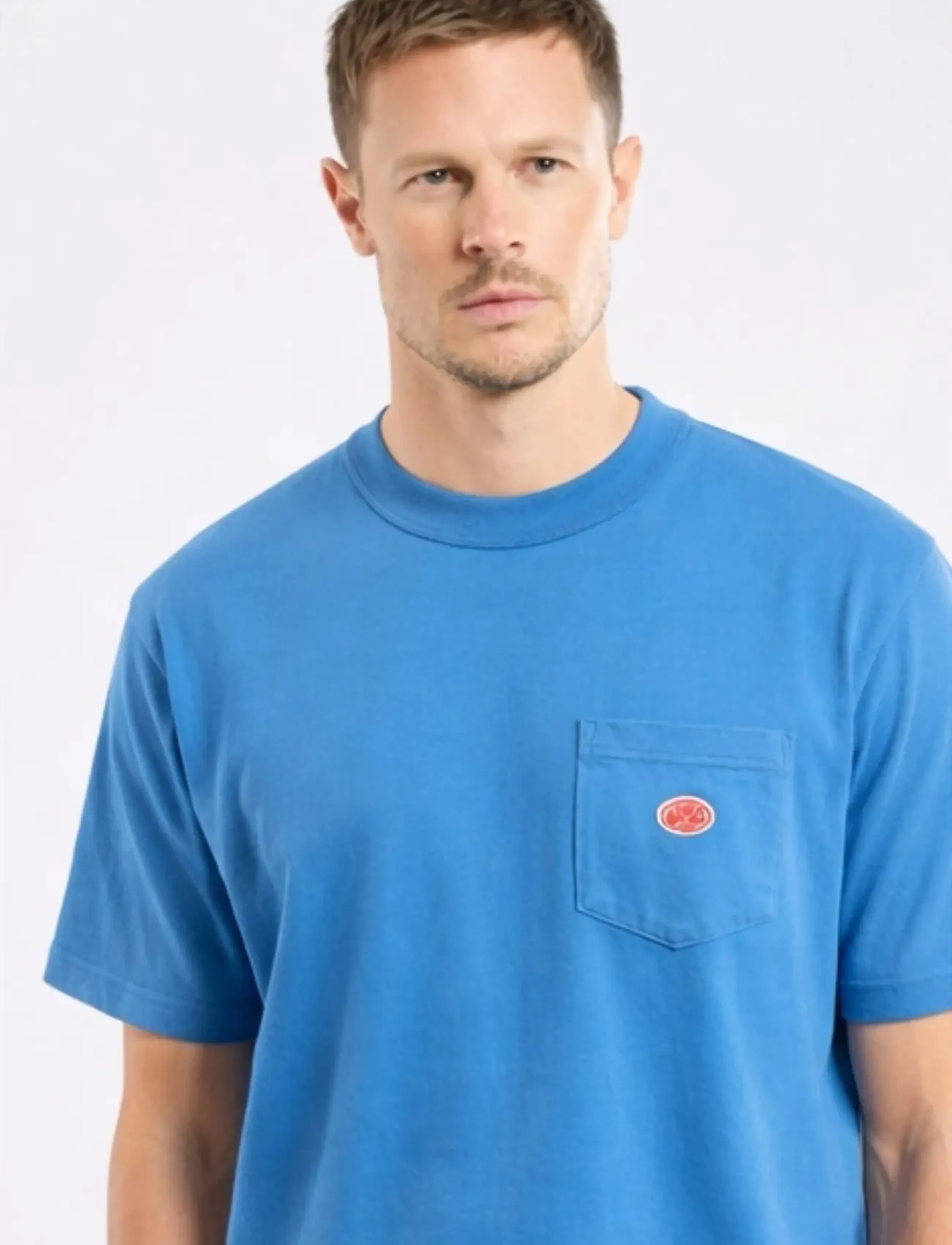 Armor Lux Basic Pocket T-Shirt Héritage, S, Blue, T-Shirts > Kortærmede, Herre