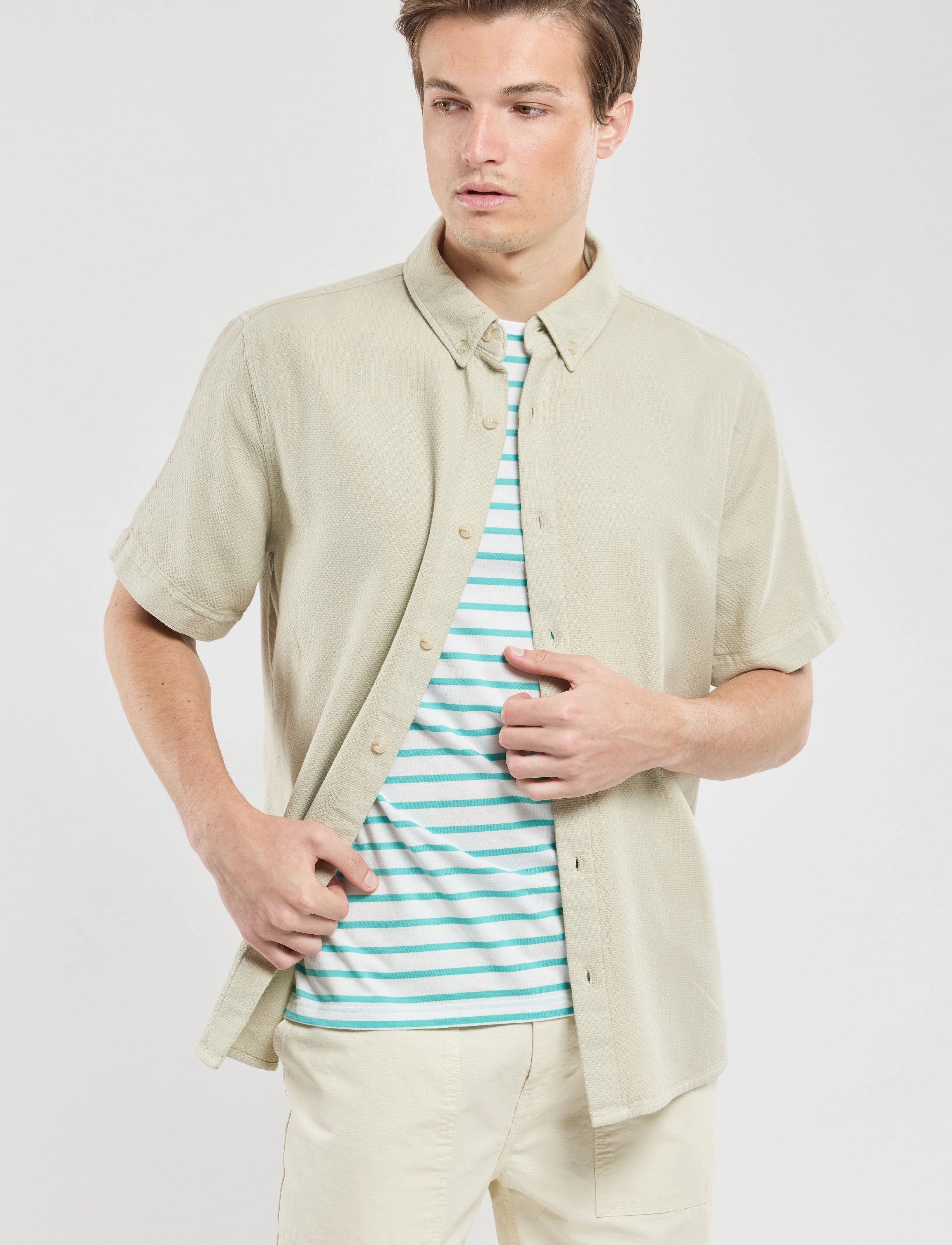 Armor Lux - Shirt short sleeves Héritage - lühikeste varrukatega särgid - oyster - 3