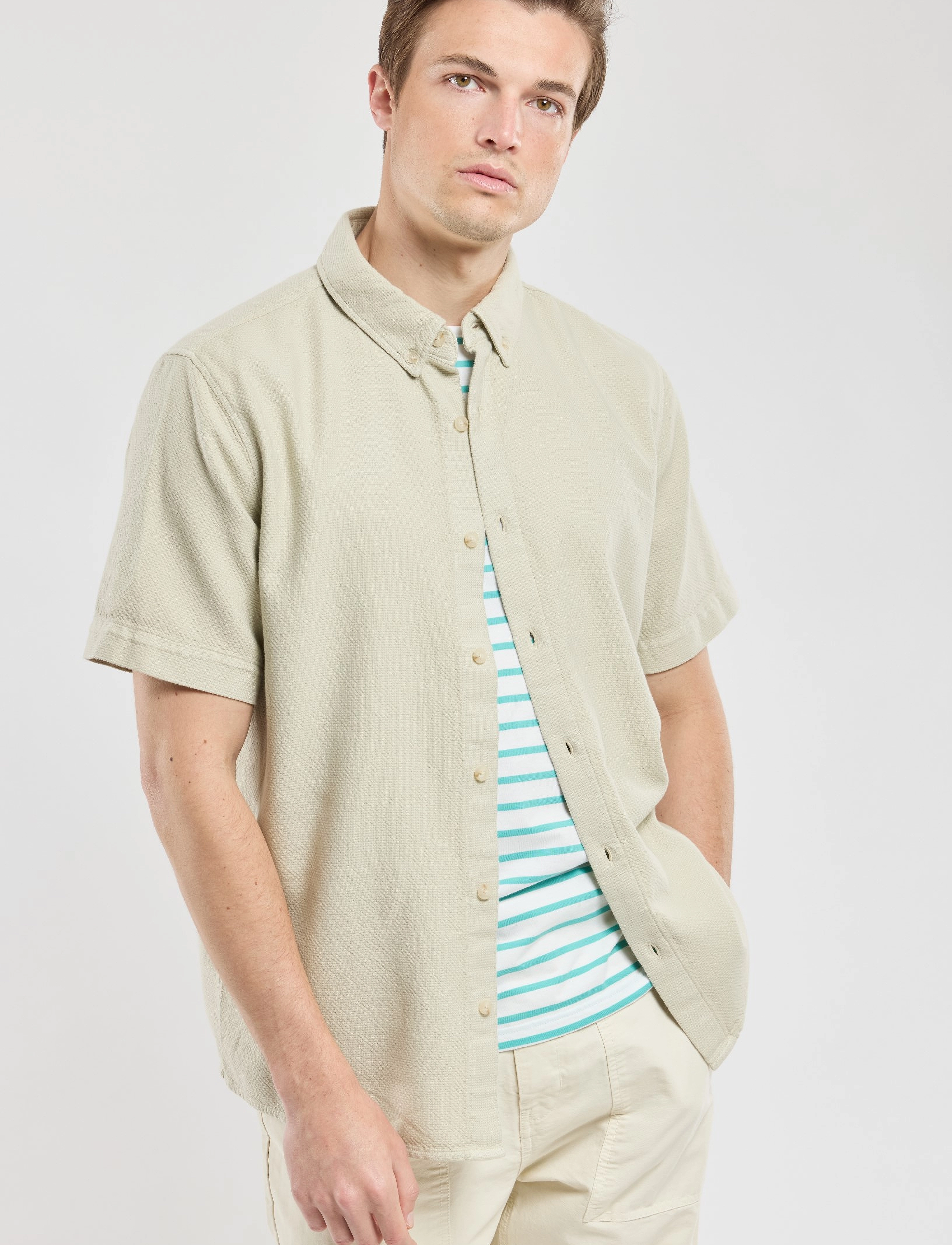 Armor Lux - Shirt short sleeves Héritage - lühikeste varrukatega särgid - oyster - 4