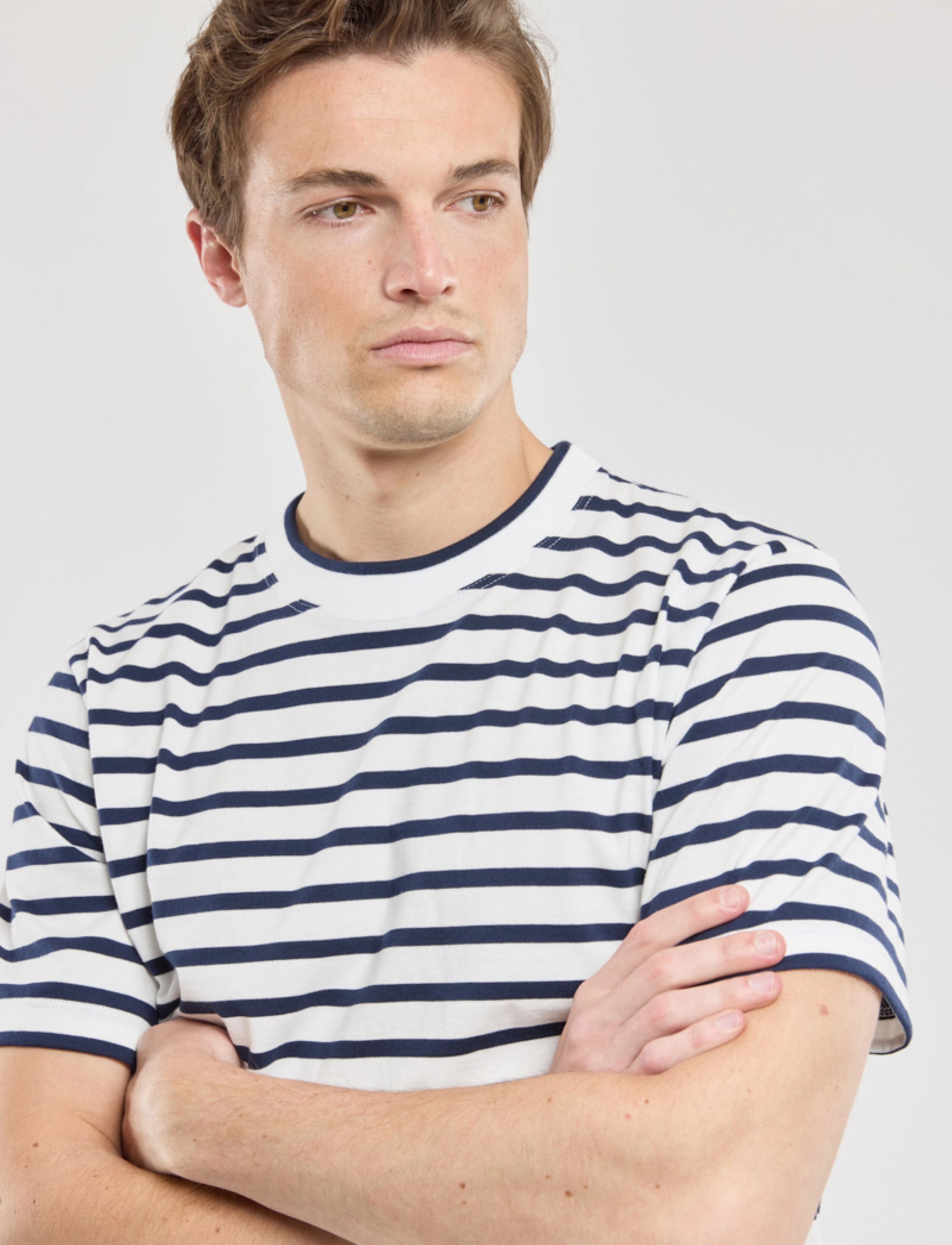 Armor Lux - Striped T-shirt Héritage - milk/marine deep - 4