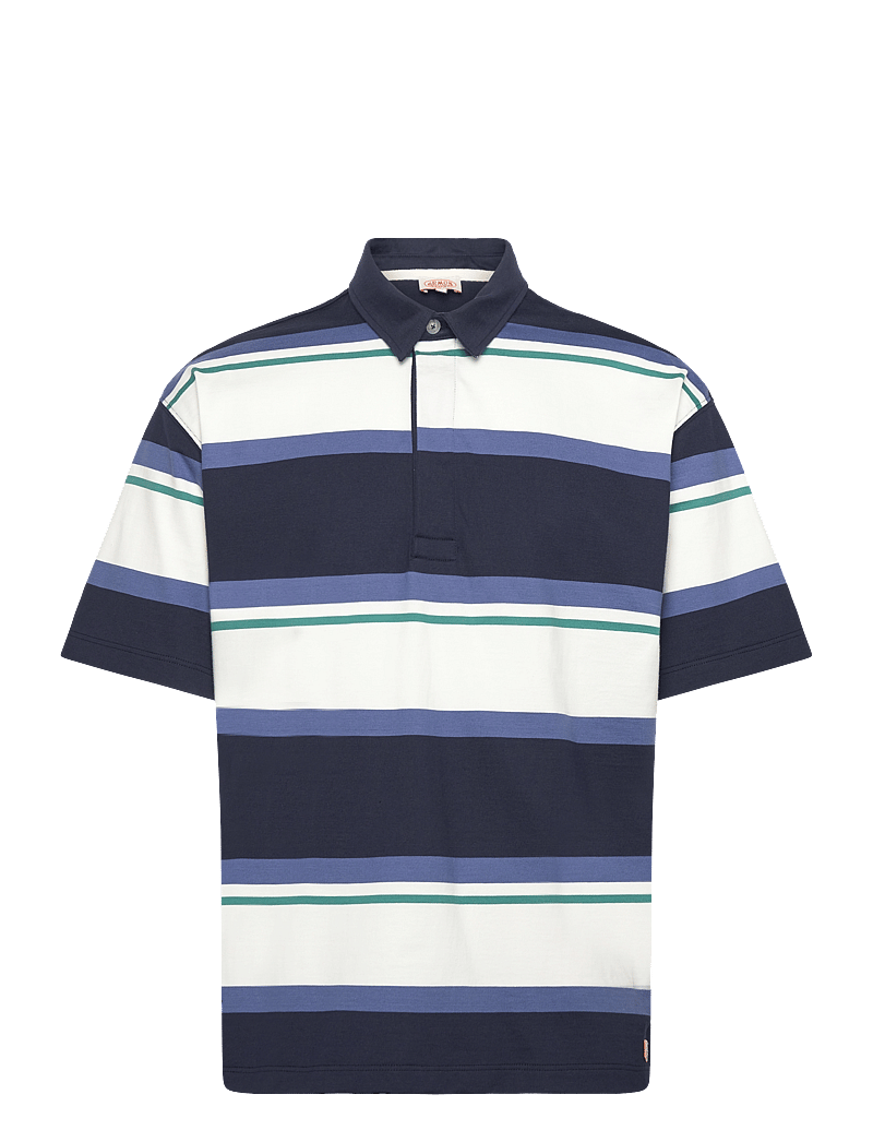 Armor Lux - Striped Polo shirt short sleeves Héritage - kortärmade pikéer - md/milk/obscur/deep jungle - 1