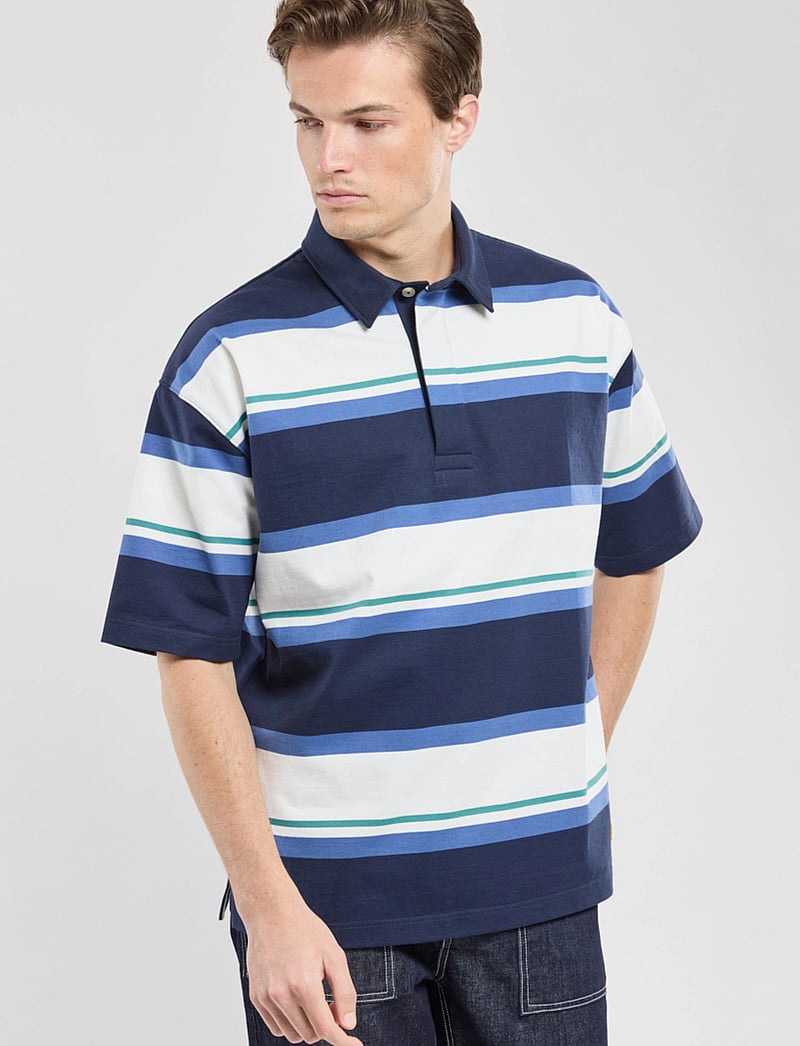 Armor Lux - Striped Polo shirt short sleeves Héritage - kortärmade pikéer - md/milk/obscur/deep jungle - 0