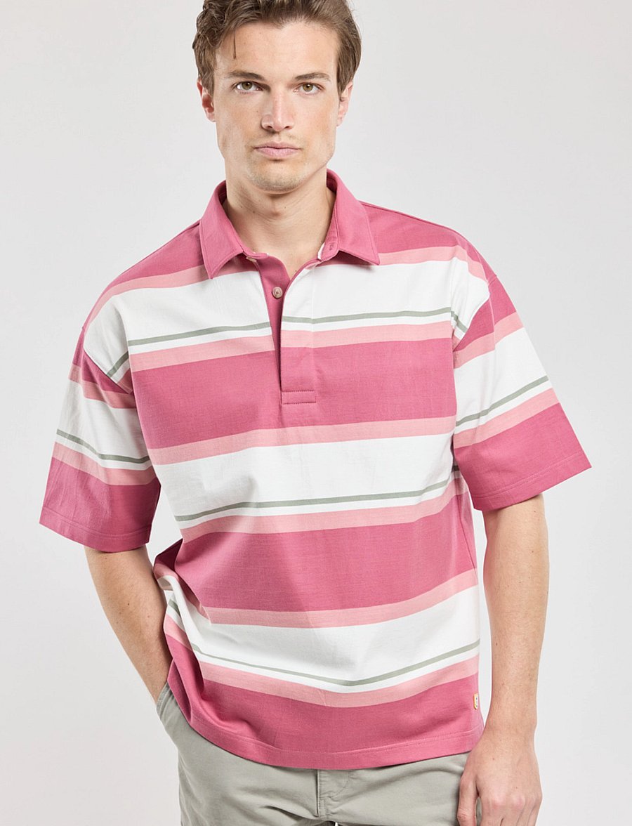 Armor Lux - Striped Polo shirt short sleeves Héritage - kurzärmelig - malaga/milk/bubblegum/shadow - 4
