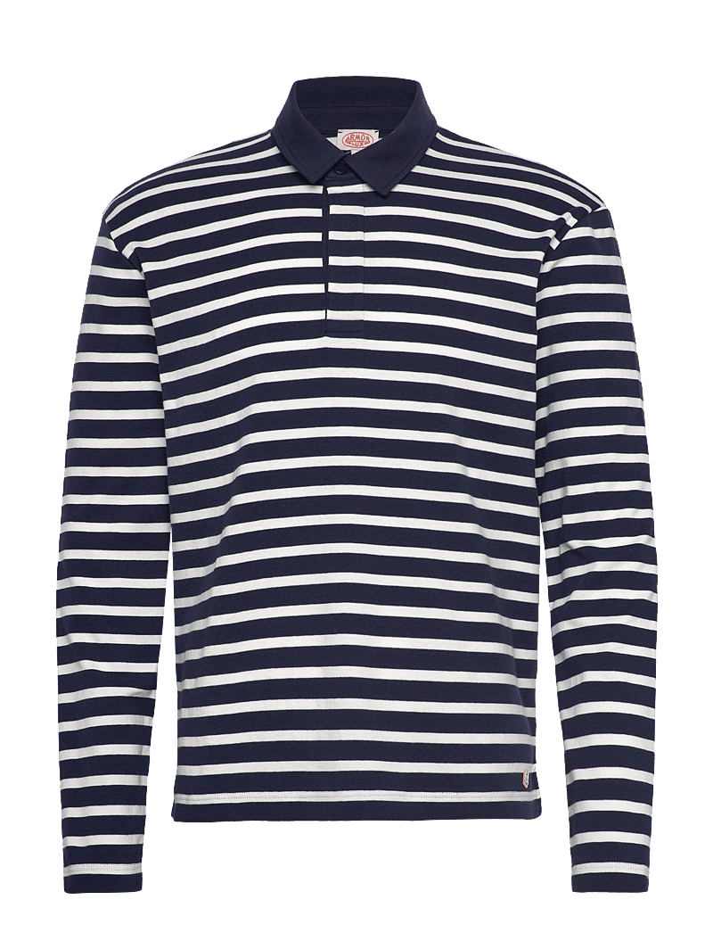 Armor Lux - Striped Polo shirt long sleeves Héritage - langärmelig - marine deep/milk - 1
