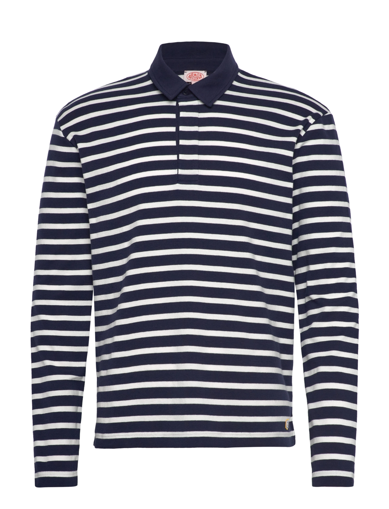 Armor Lux - Striped Polo shirt long sleeves Héritage - marine deep/milk - 1