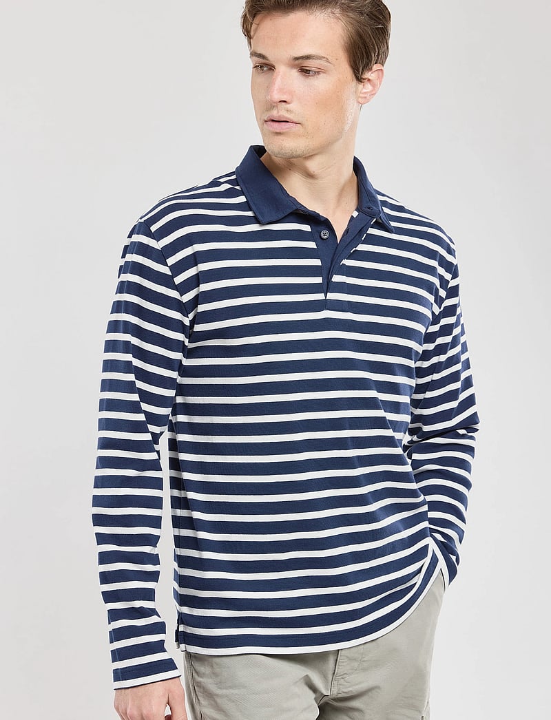 Armor Lux - Striped Polo shirt long sleeves Héritage - langärmelig - marine deep/milk - 4