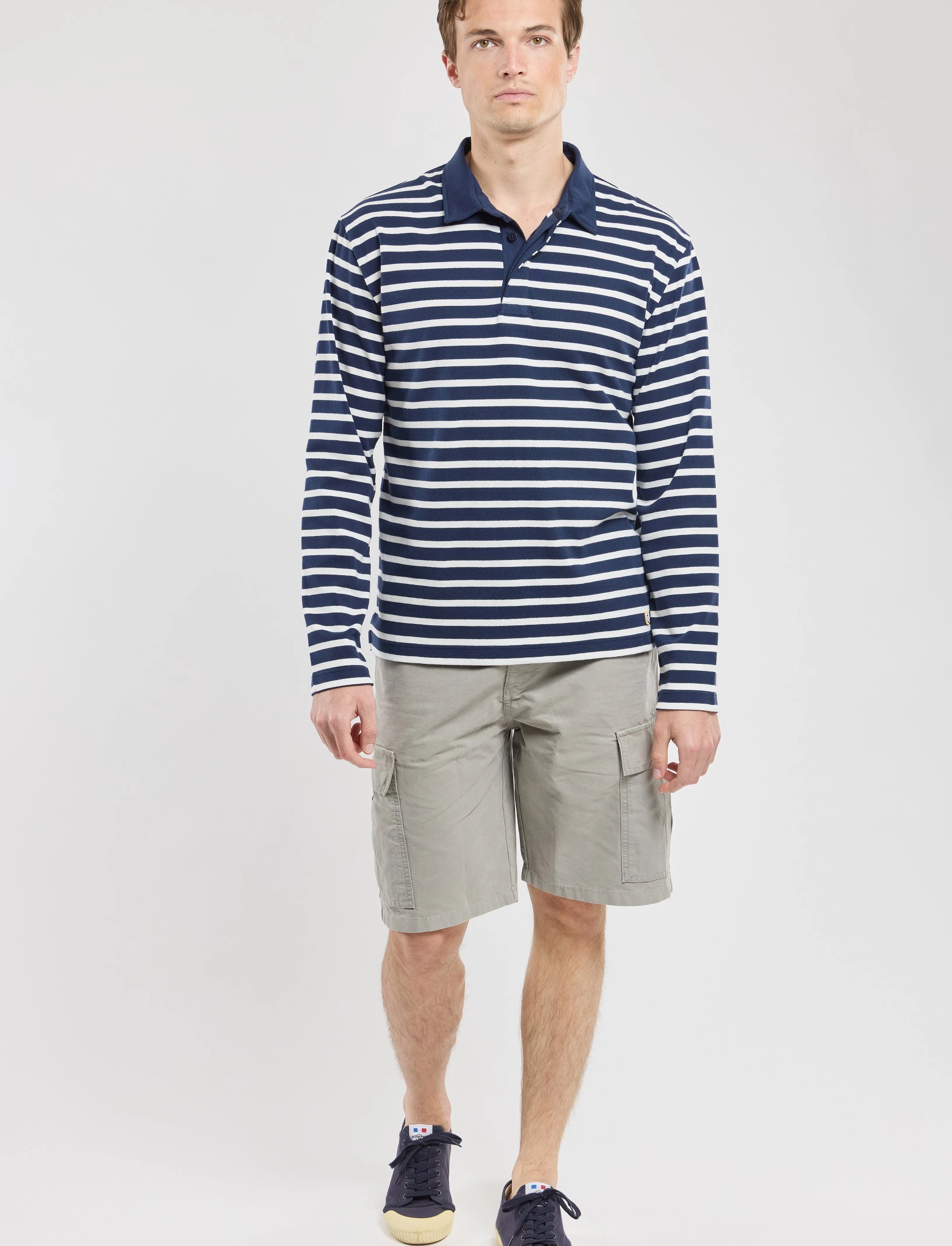 Armor Lux - Striped Polo shirt long sleeves Héritage - marine deep/milk - 5