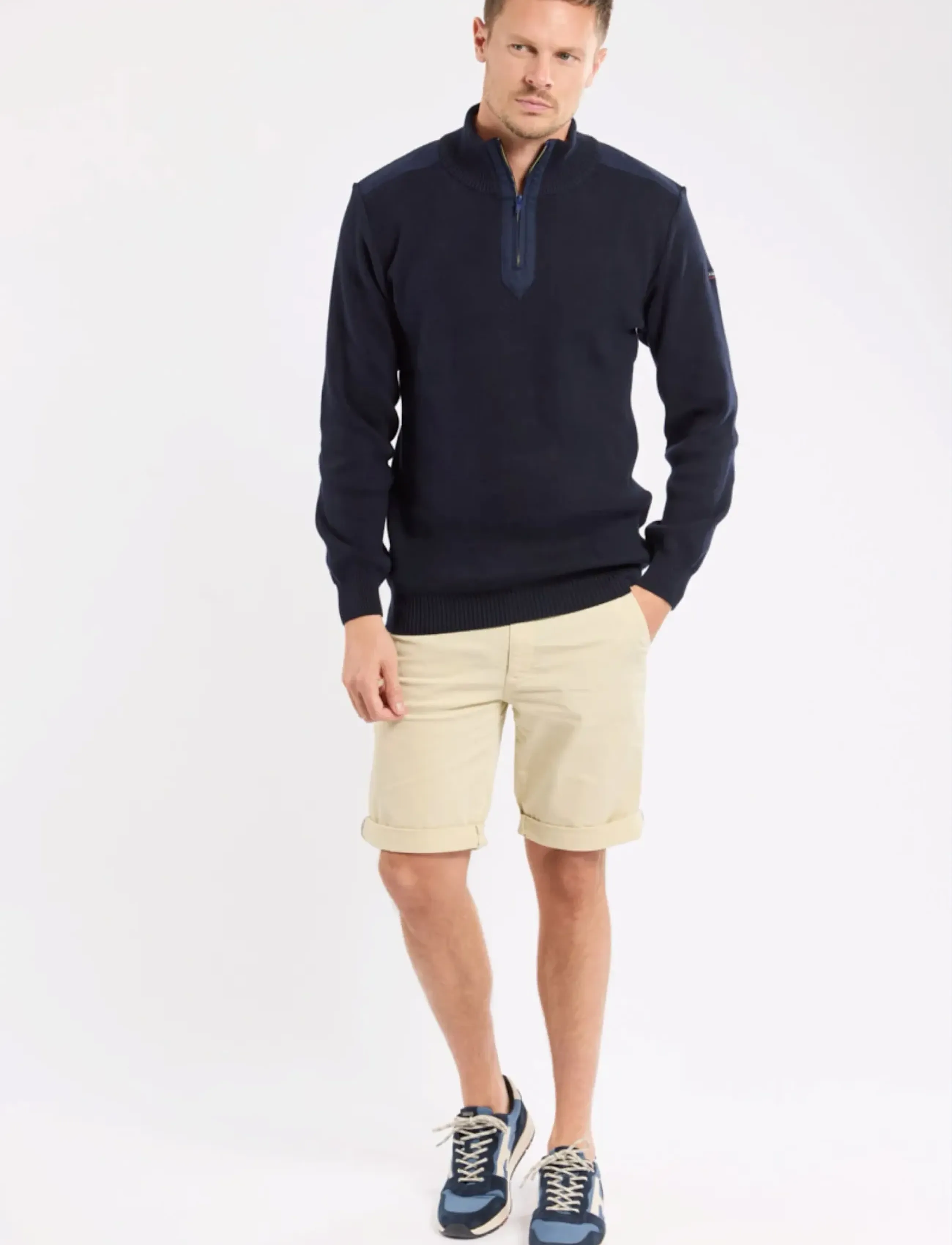 Armor Lux Troyer Sweatshirt, Mænd, Troyer Sweatshirt, Navy, Str: XXL