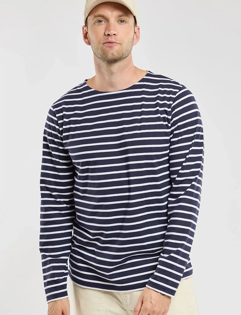 Armor Lux - Heritage Plozévet Men's Striped Shirt - t-shirts - navy/white - 0