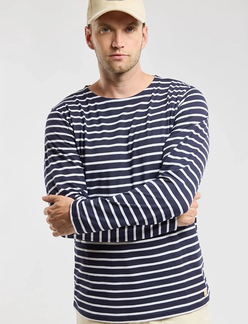 Armor Lux - Heritage Plozévet Men's Striped Shirt - t-shirts - navy/white - 4