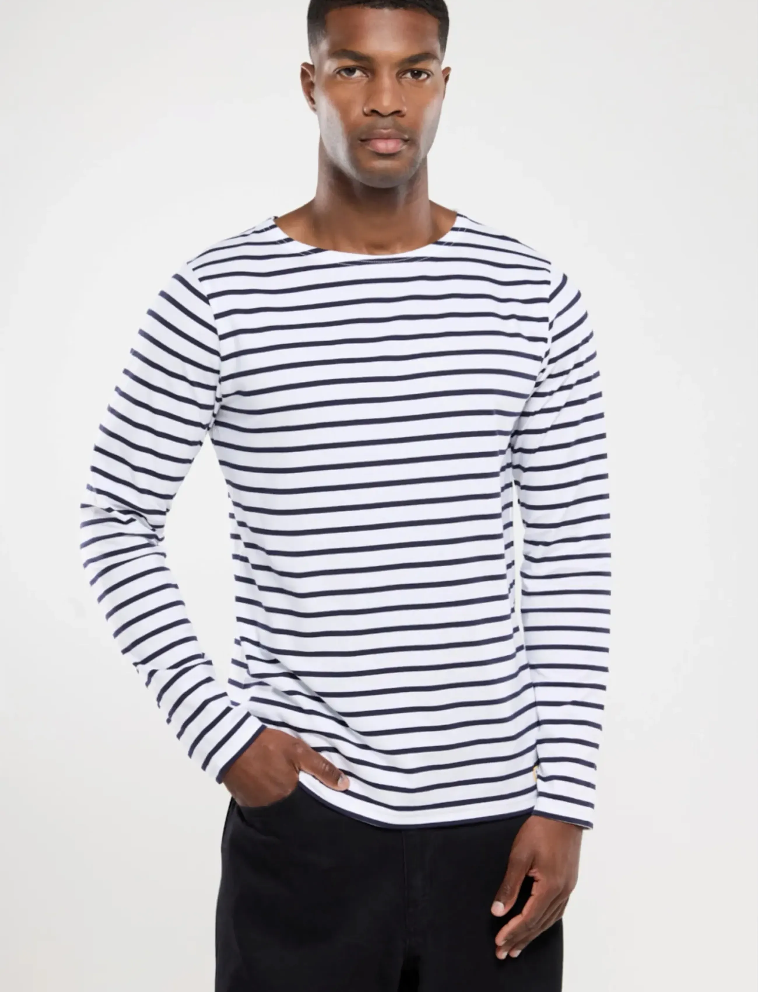 Armor Lux Original Breton Striped shirt - Vetements - WHITE/NAVY / white