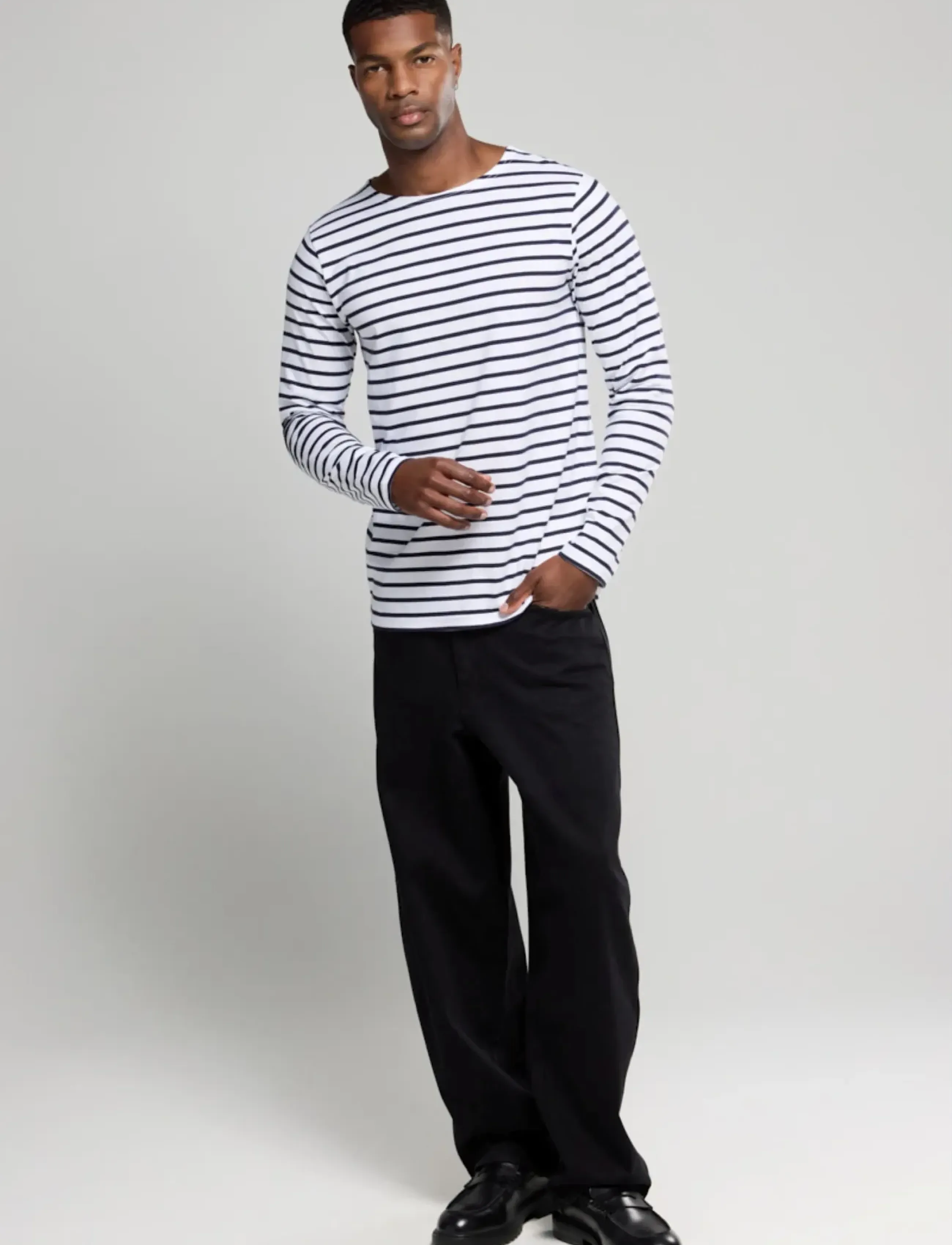Armor Lux - Heritage Plozévet Men's Striped Shirt - langärmelig - white/navy - 5