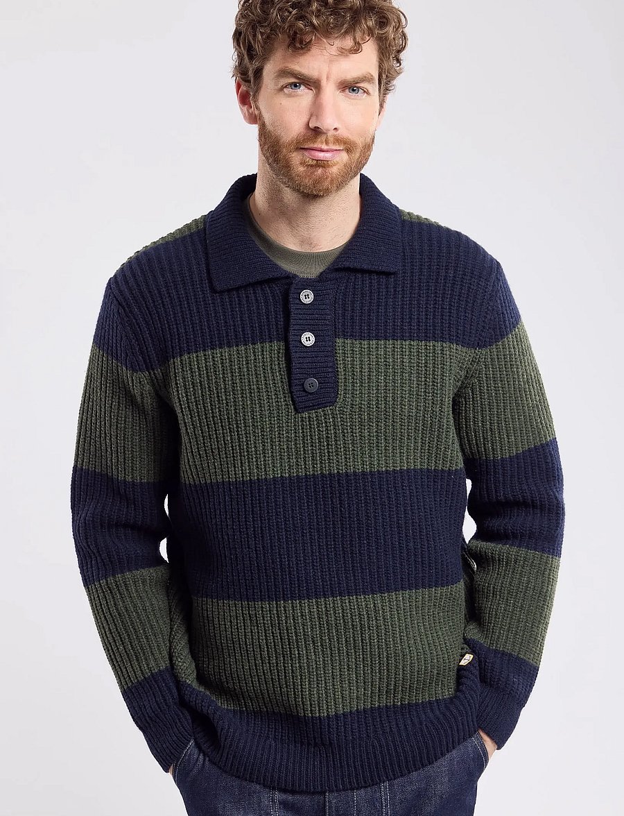 Armor Lux - Sweater Polo neck Héritage - langärmelige strick-polohemden - navy/chimÉra chinÉ - 0