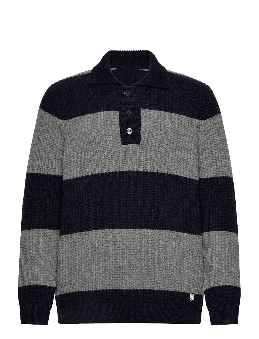 Armor Lux - Sweater Polo neck Héritage - pikkade varrukatega kootud polod - navy/slate - 1