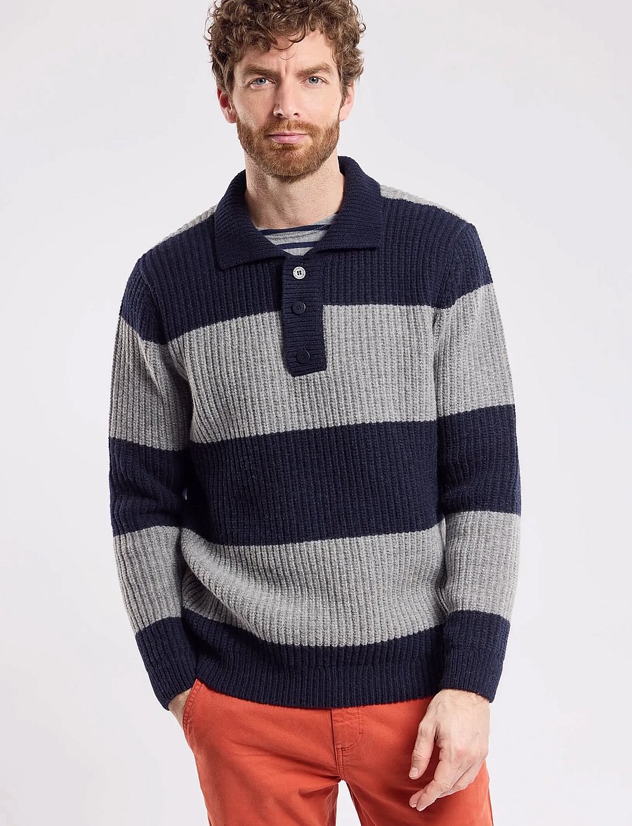 Armor Lux - Sweater Polo neck Héritage - pikkade varrukatega kootud polod - navy/slate - 0