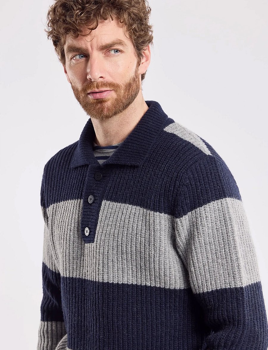 Armor Lux - Sweater Polo neck Héritage - pikkade varrukatega kootud polod - navy/slate - 3